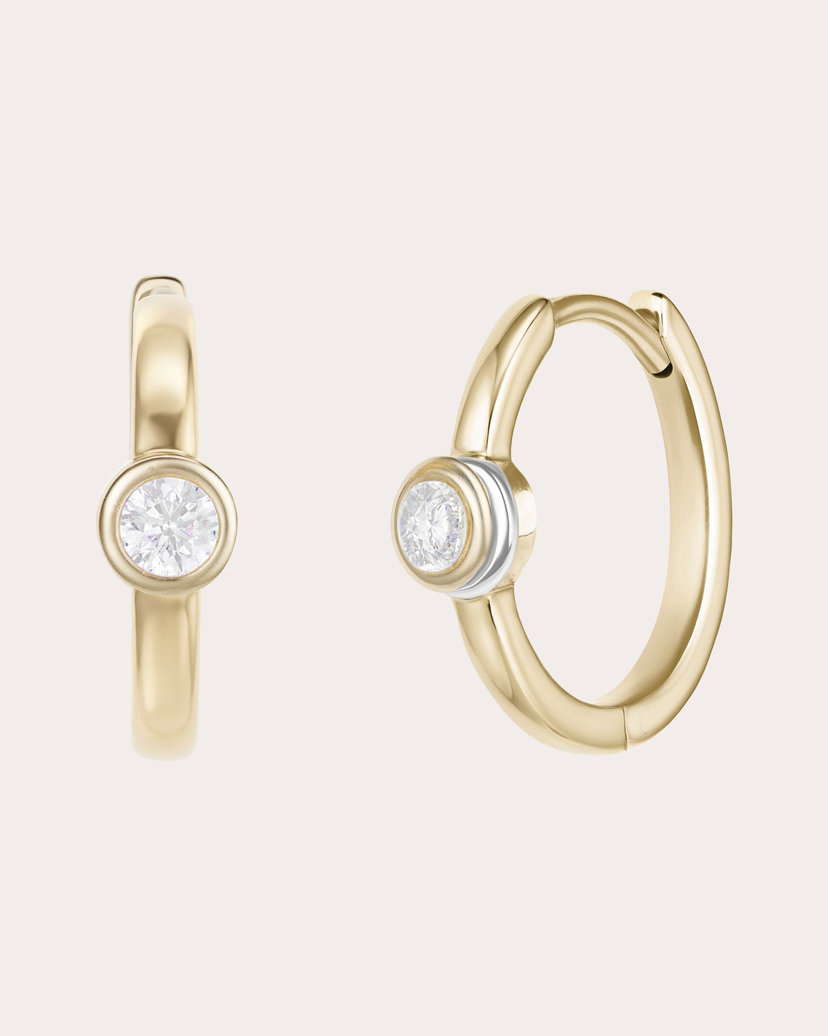 Diamond & 18k Gold Orbit Solo Huggie Earrings