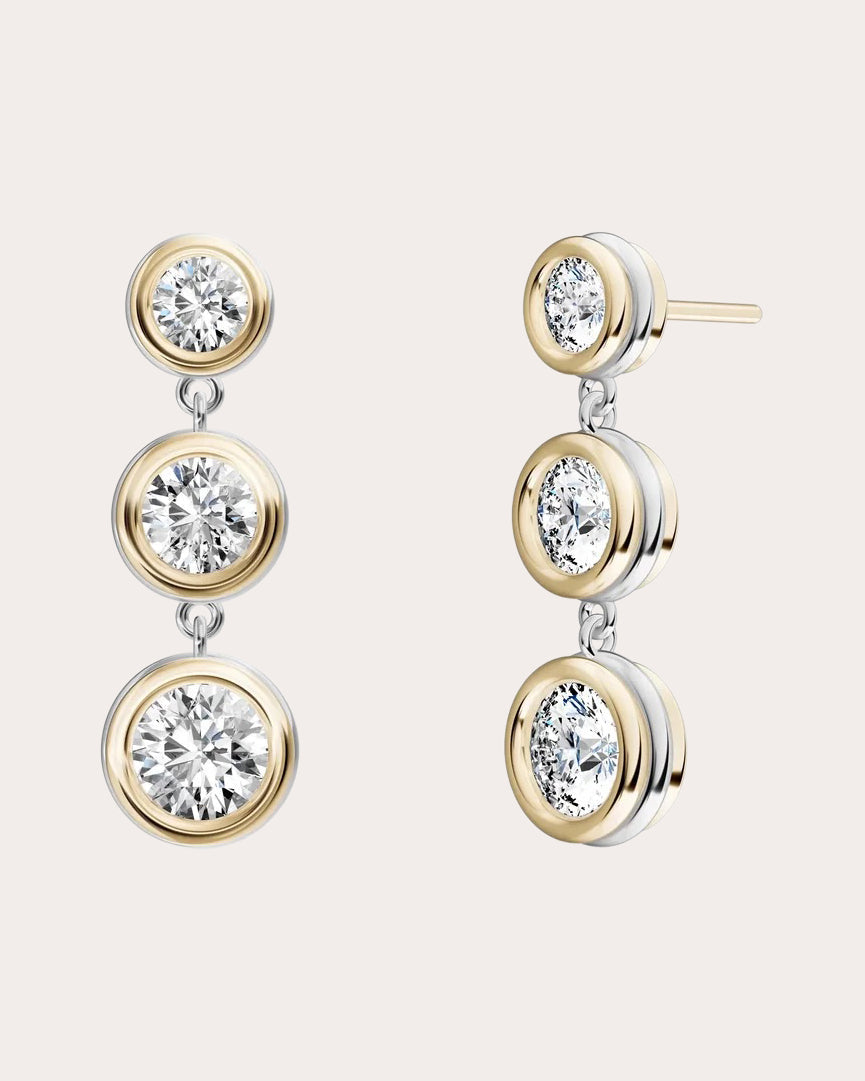 Diamond Tether Solo Petite Drop Earrings