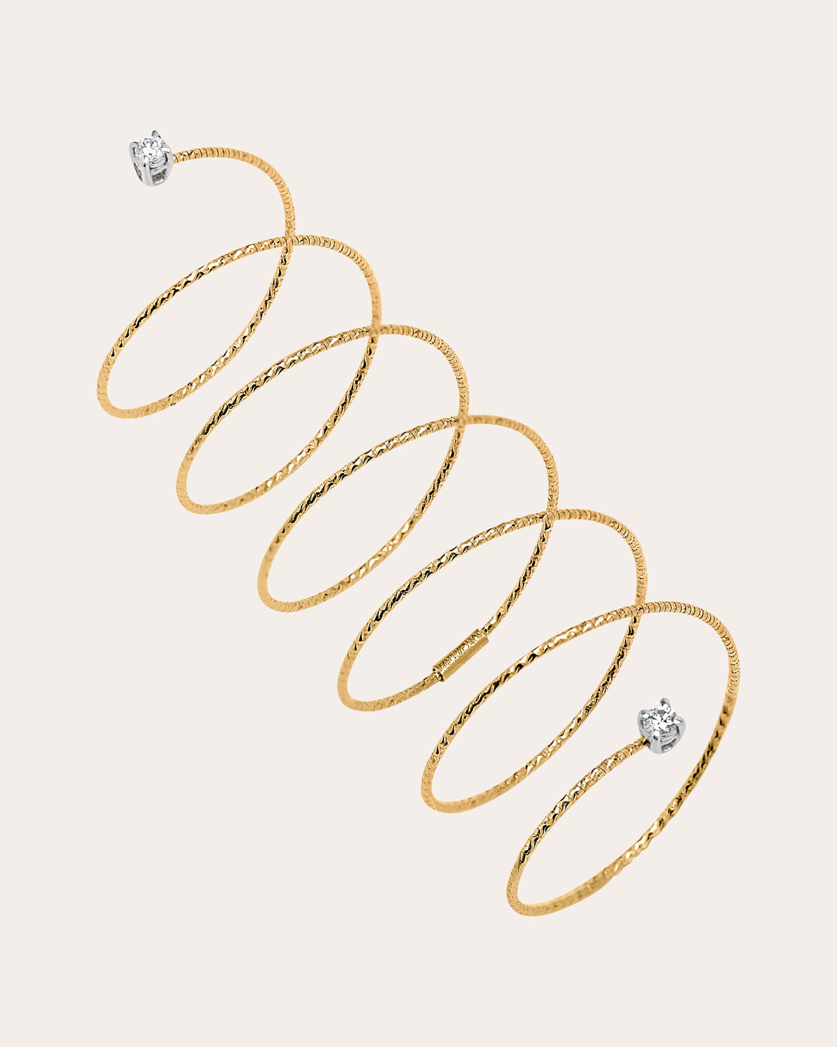 Diamond & 18k Gold Wire Spiral Ring