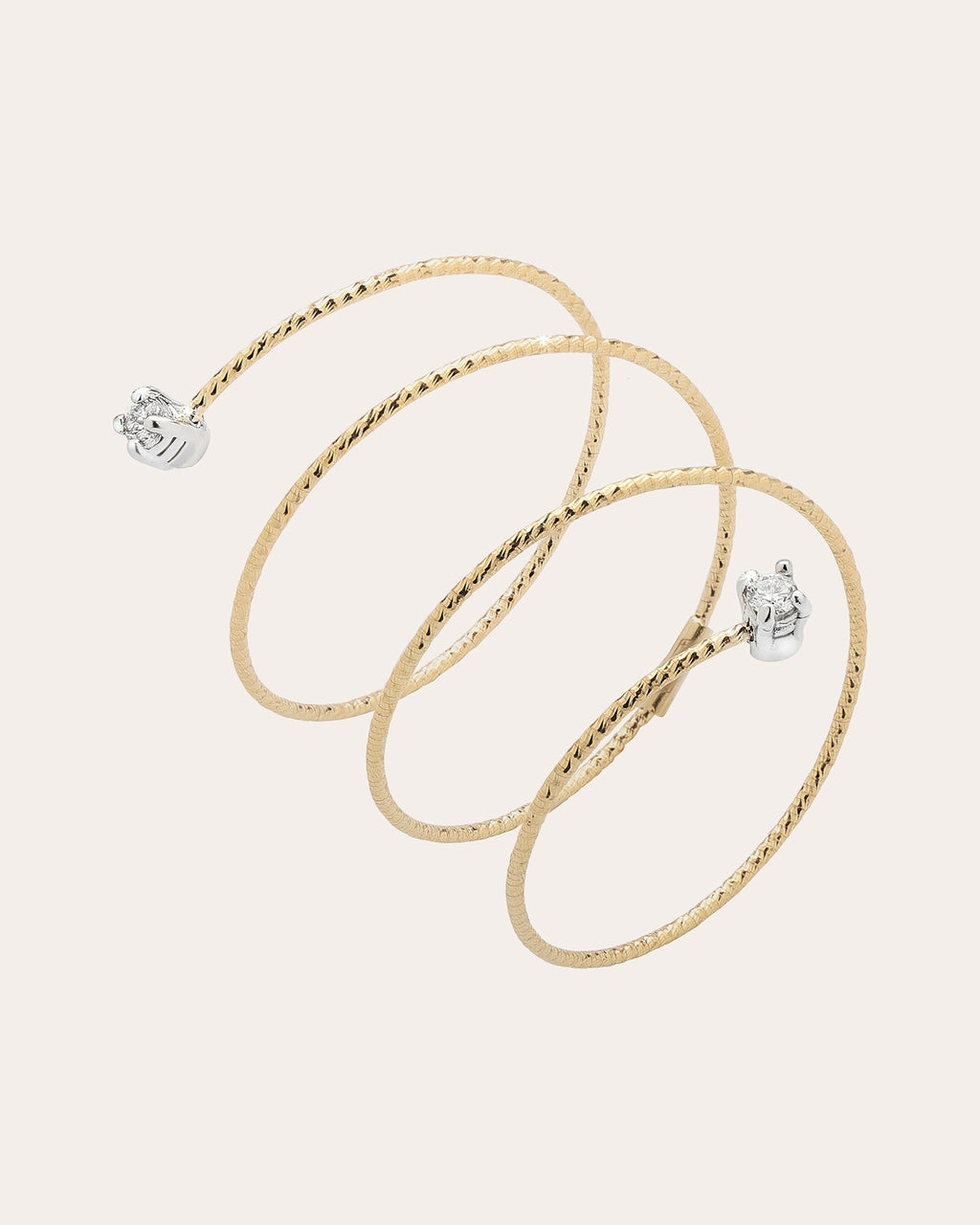 Diamond & 18k Gold Wire Petite Spiral Ring