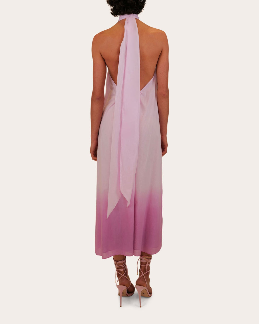 Meera Dip-Dye Voile Halter Midi Dress