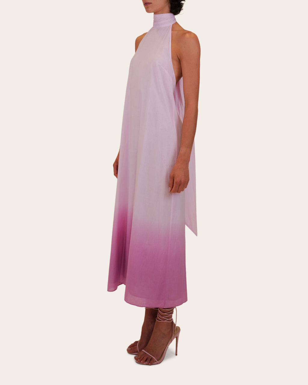 Meera Dip-Dye Voile Halter Midi Dress
