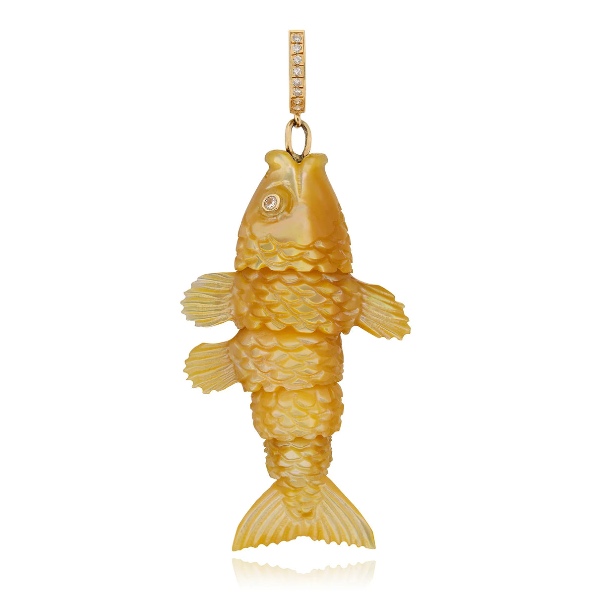 Articulated Fish in Golden Mother of Pearl