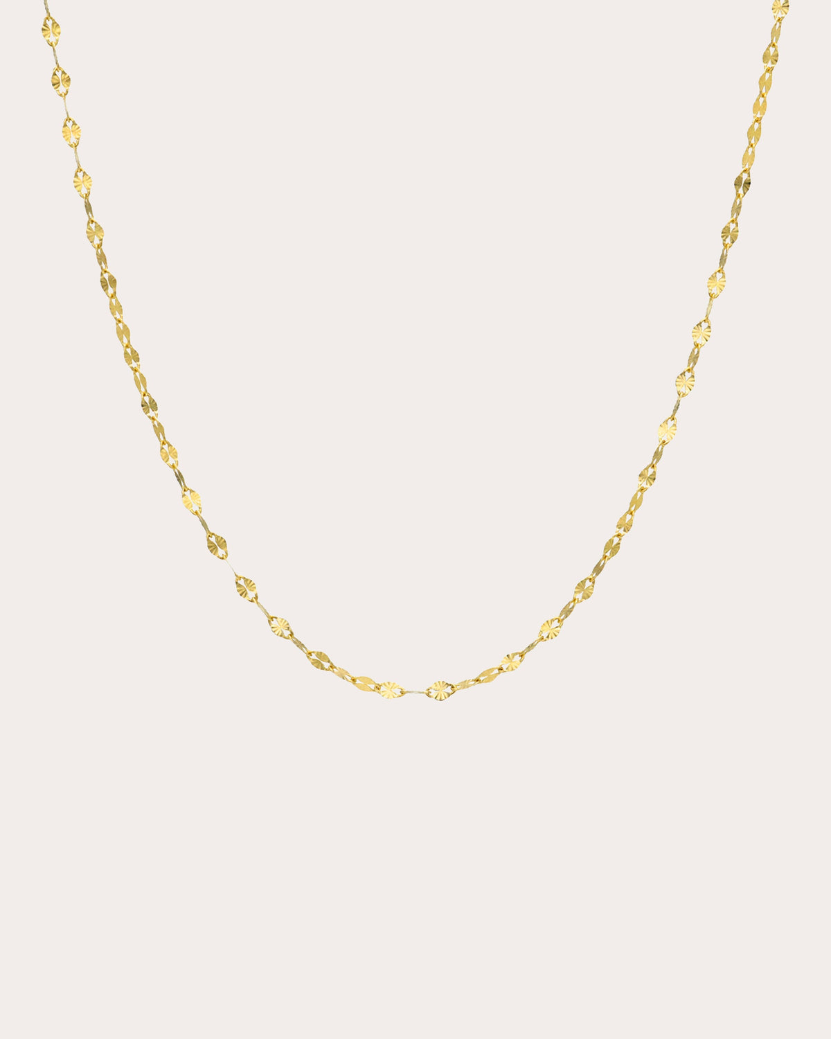 14k Gold Mini Mirror Chain Necklace