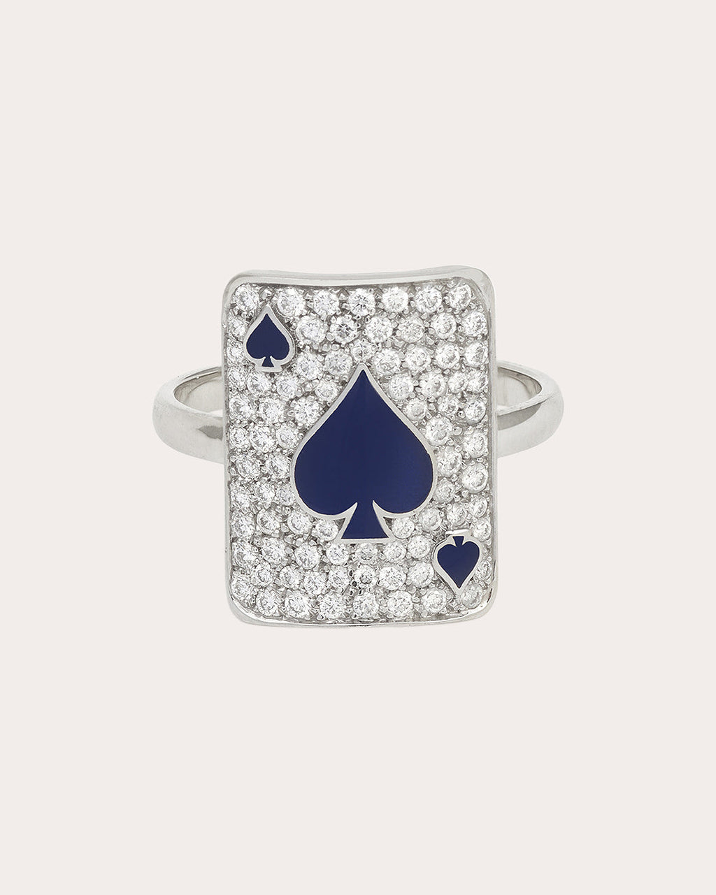Diamond & 18k White Gold Justice Pinky Ring