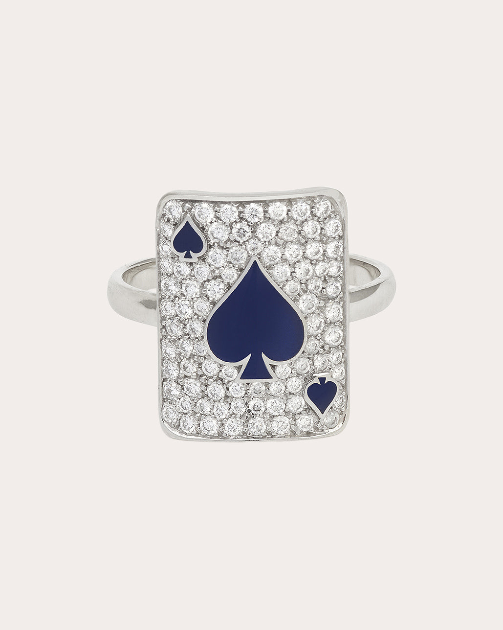 Diamond & 18k White Gold Justice Pinky Ring