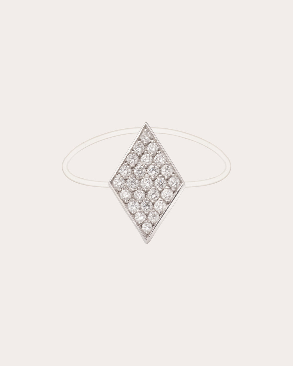 Diamond & 18k White Gold Large Honneur Ring