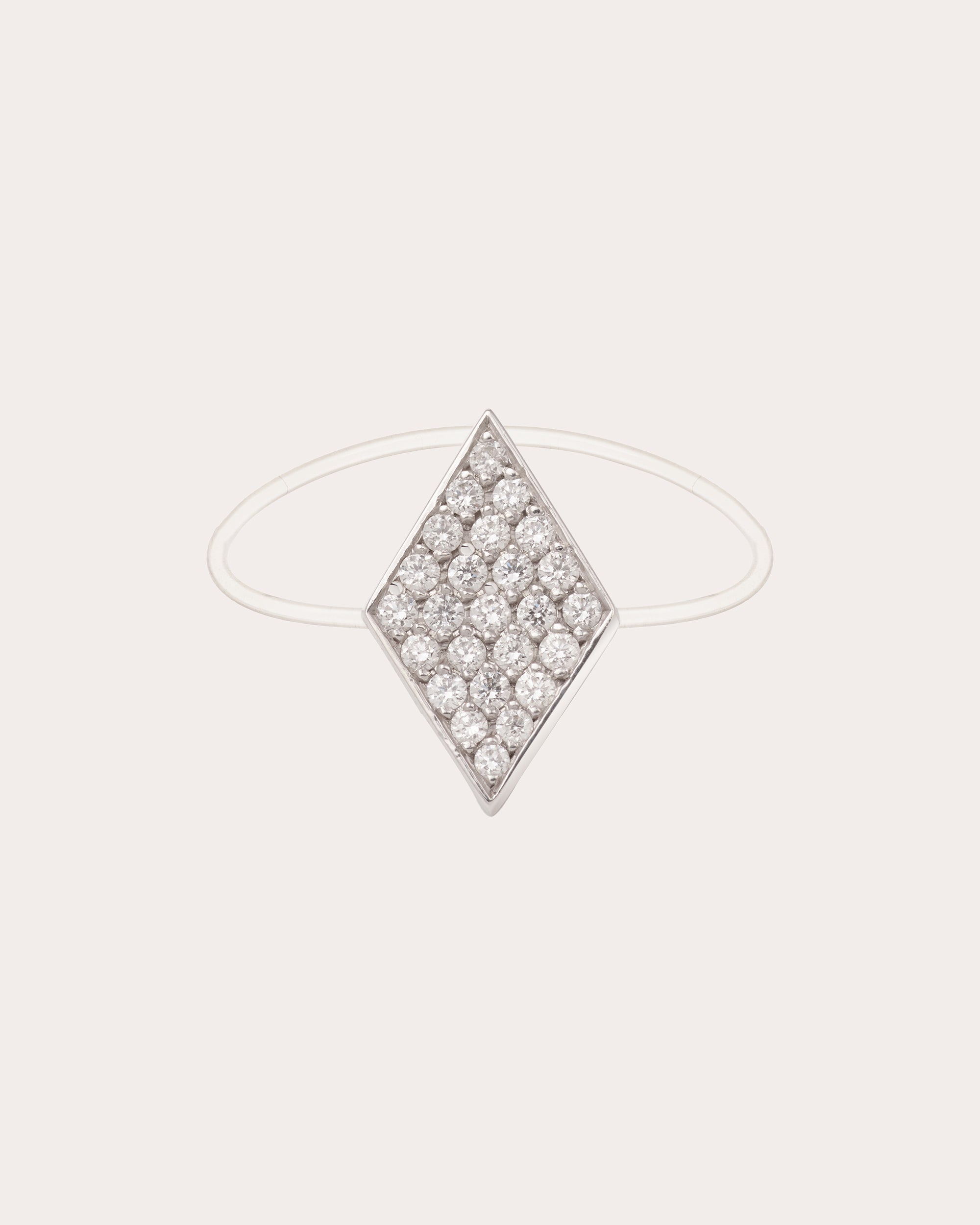 Diamond & 18k White Gold Large Honneur Ring