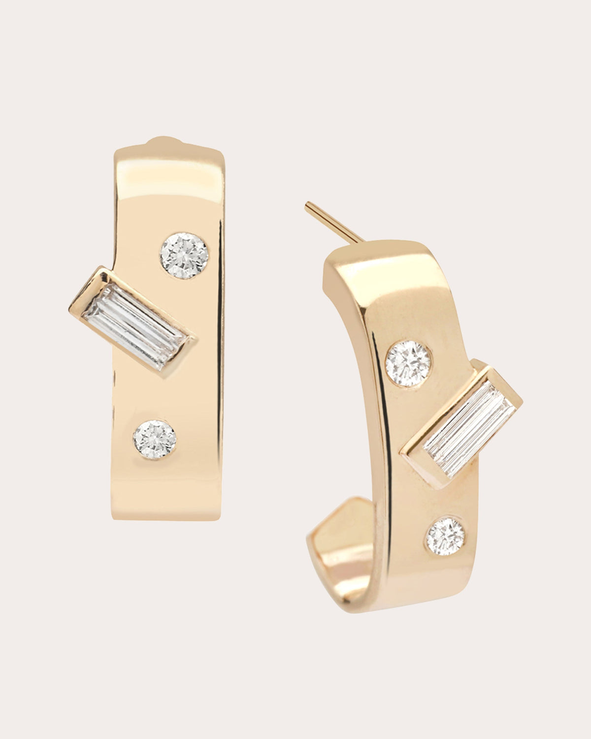 Diamond Mosaic Mini MéLange Huggie Earrings