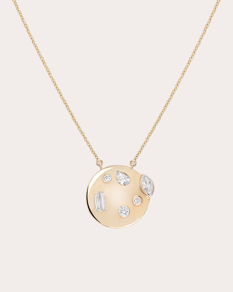 Diamond Disc Mini MéLange Pendant Necklace