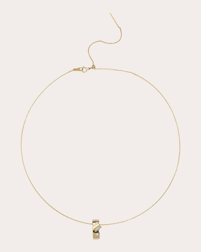 Diamond Mosaic Mini MéLange Wire Pendant Necklace