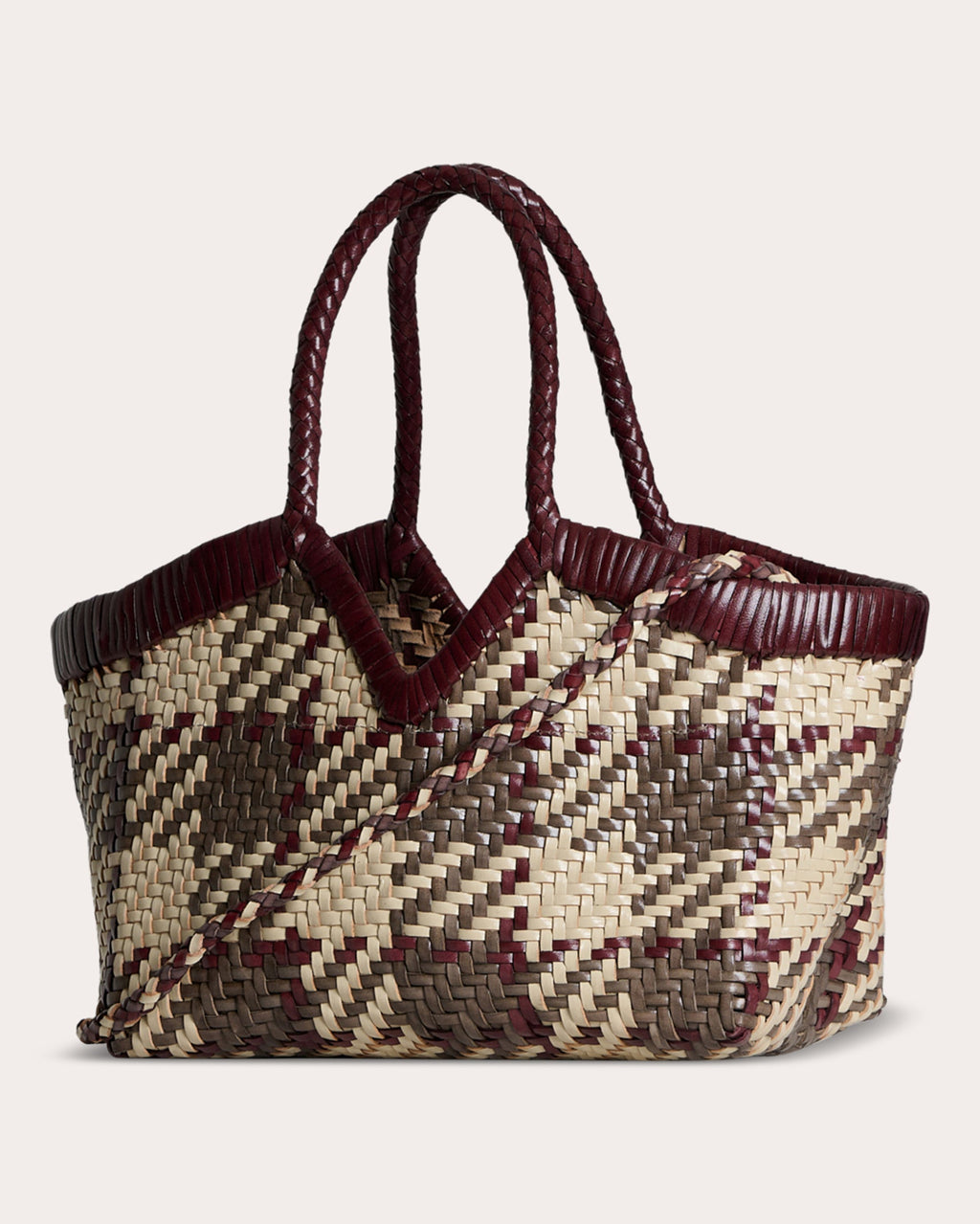Monet Madras Woven Leather Shoulder Bag