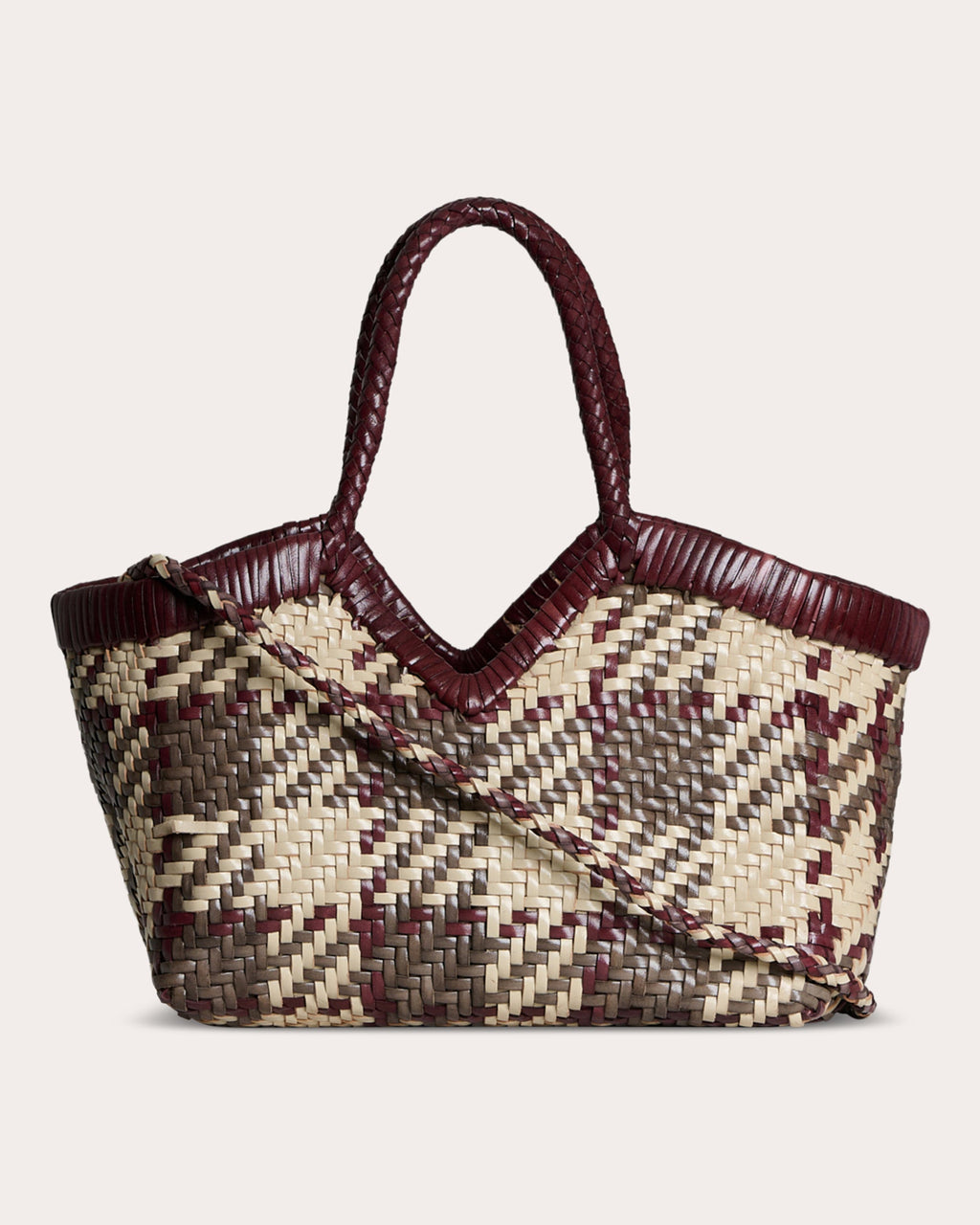 Monet Madras Woven Leather Shoulder Bag