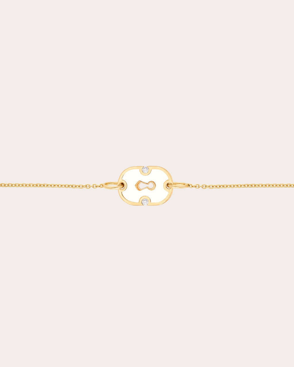 White Ceramic & Diamond 18k Gold Unlock Bracelet
