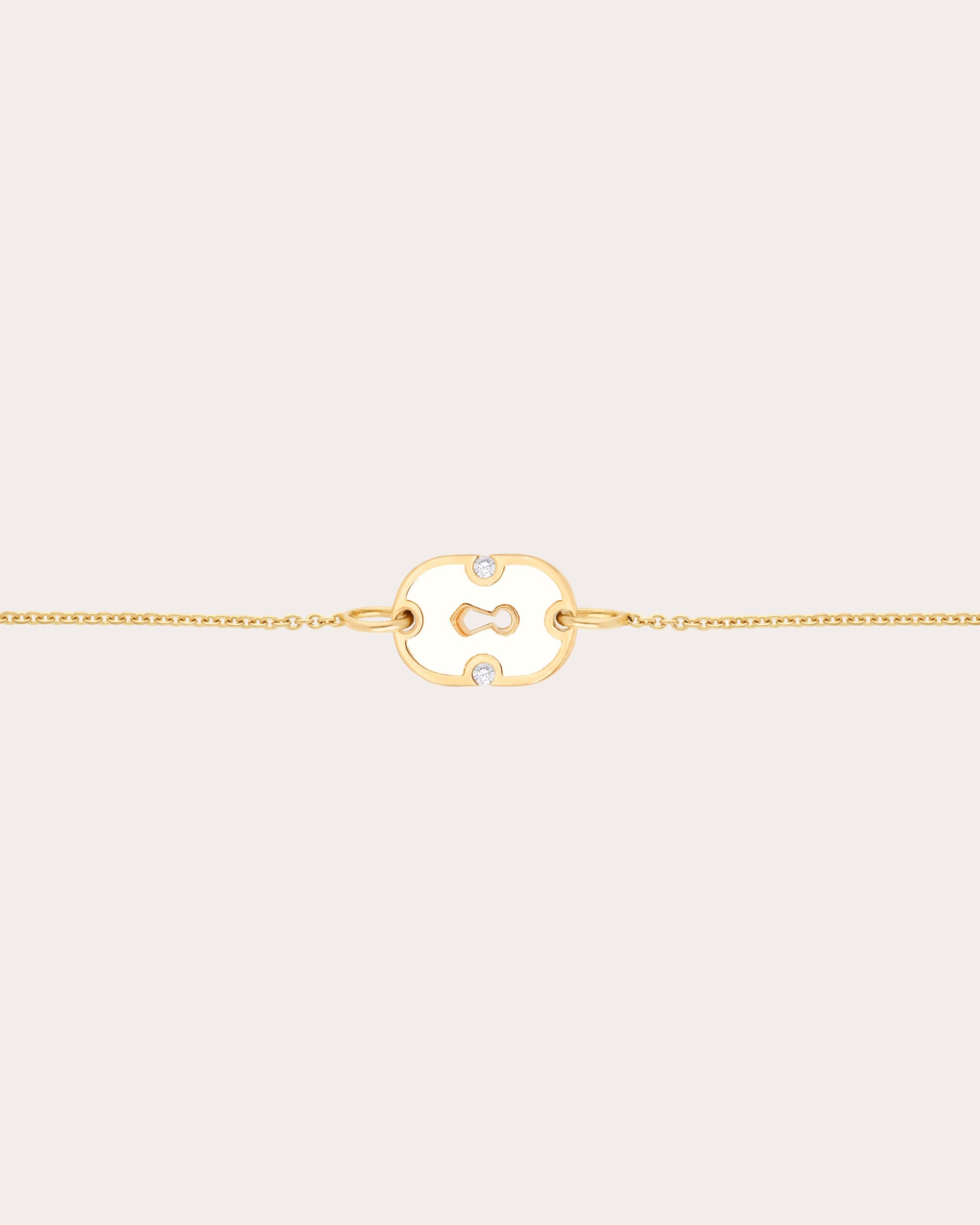 White Ceramic & Diamond 18k Gold Unlock Bracelet