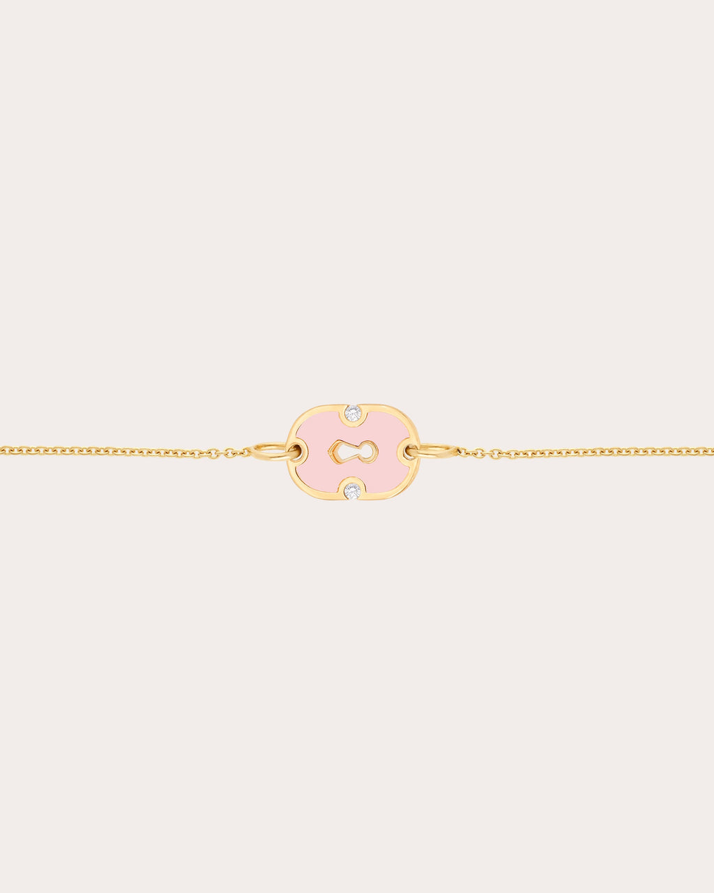 Pink Ceramic & Diamond 18k Gold Unlock Bracelet