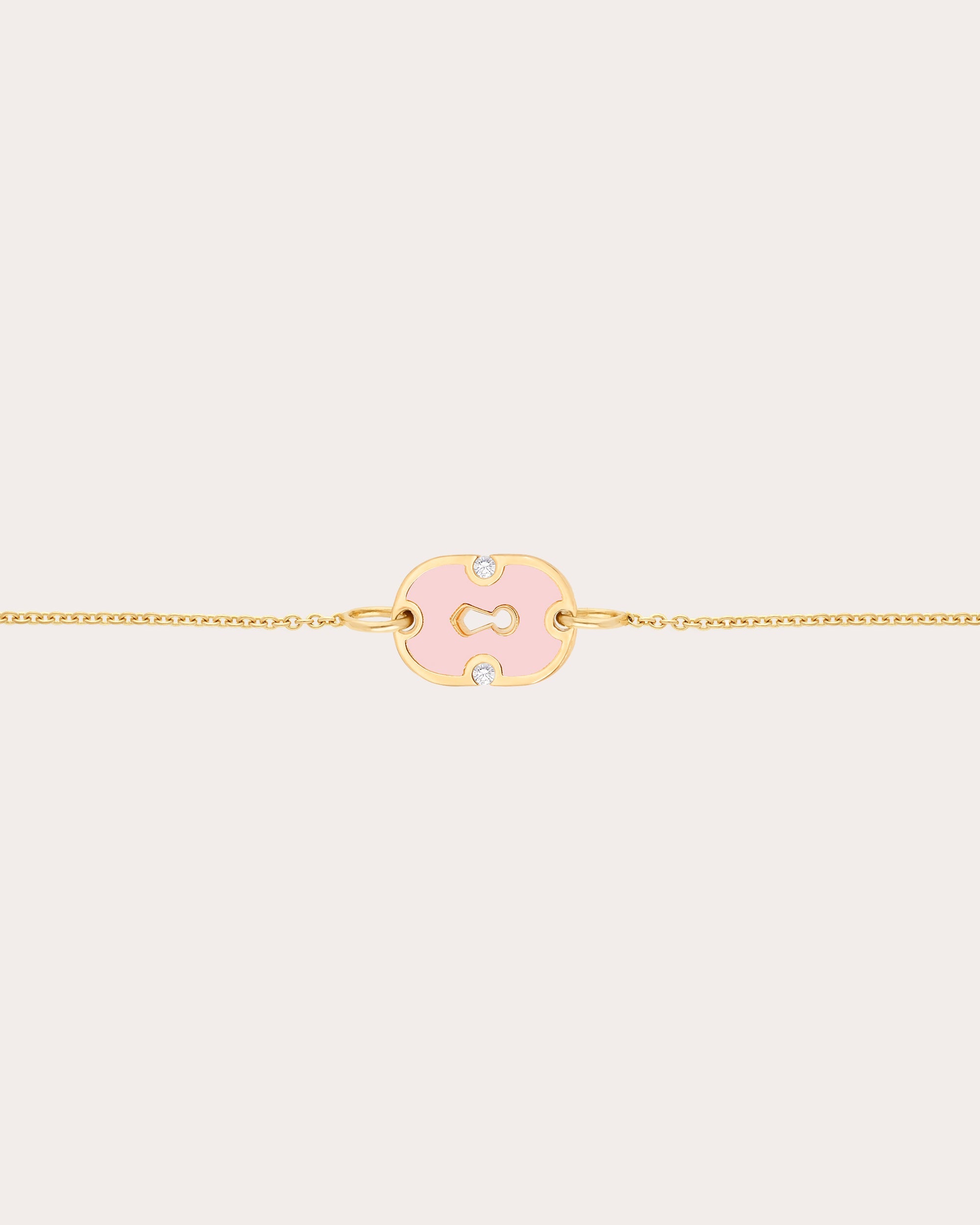 Pink Ceramic & Diamond 18k Gold Unlock Bracelet