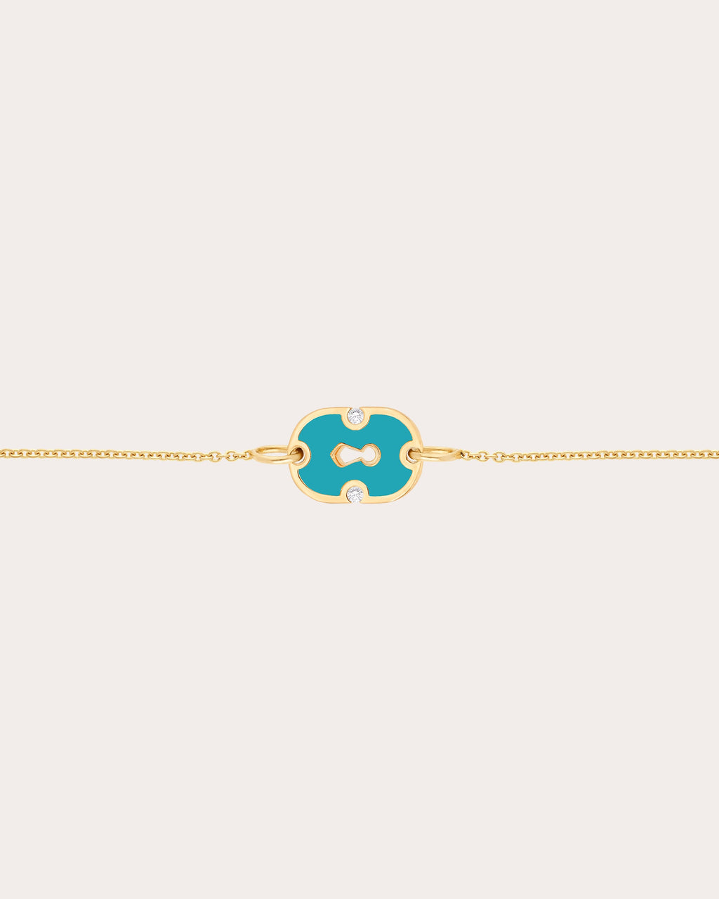 Cyan Ceramic & Diamond 18k Gold Unlock Bracelet