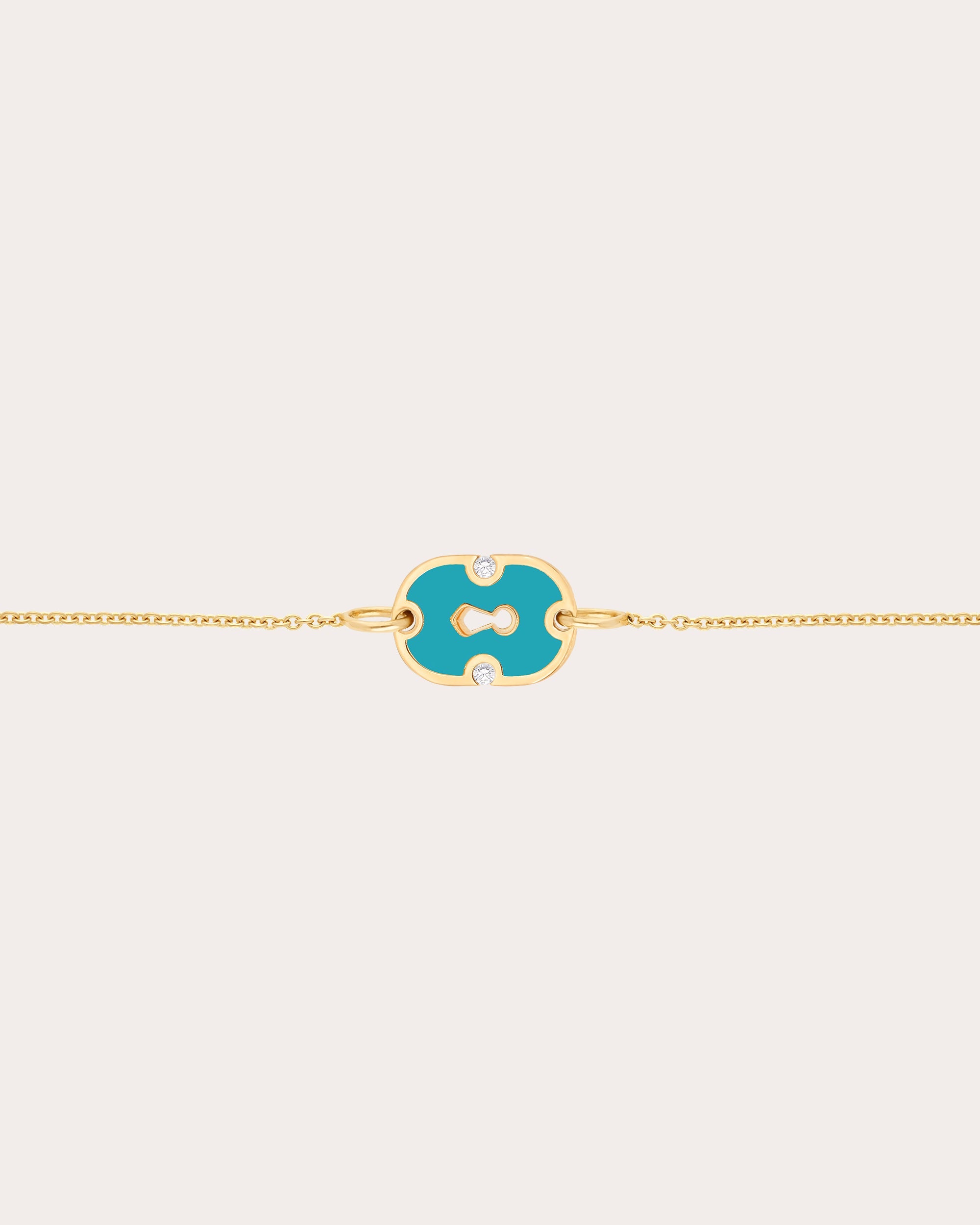 Cyan Ceramic & Diamond 18k Gold Unlock Bracelet
