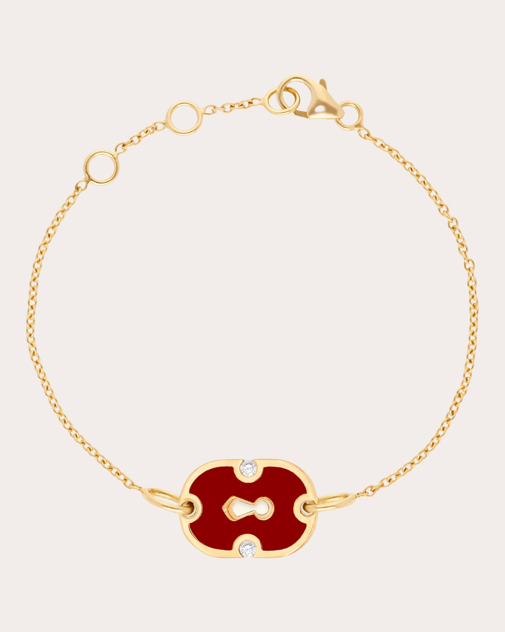 Red Ceramic & Diamond 18k Gold Unlock Bracelet