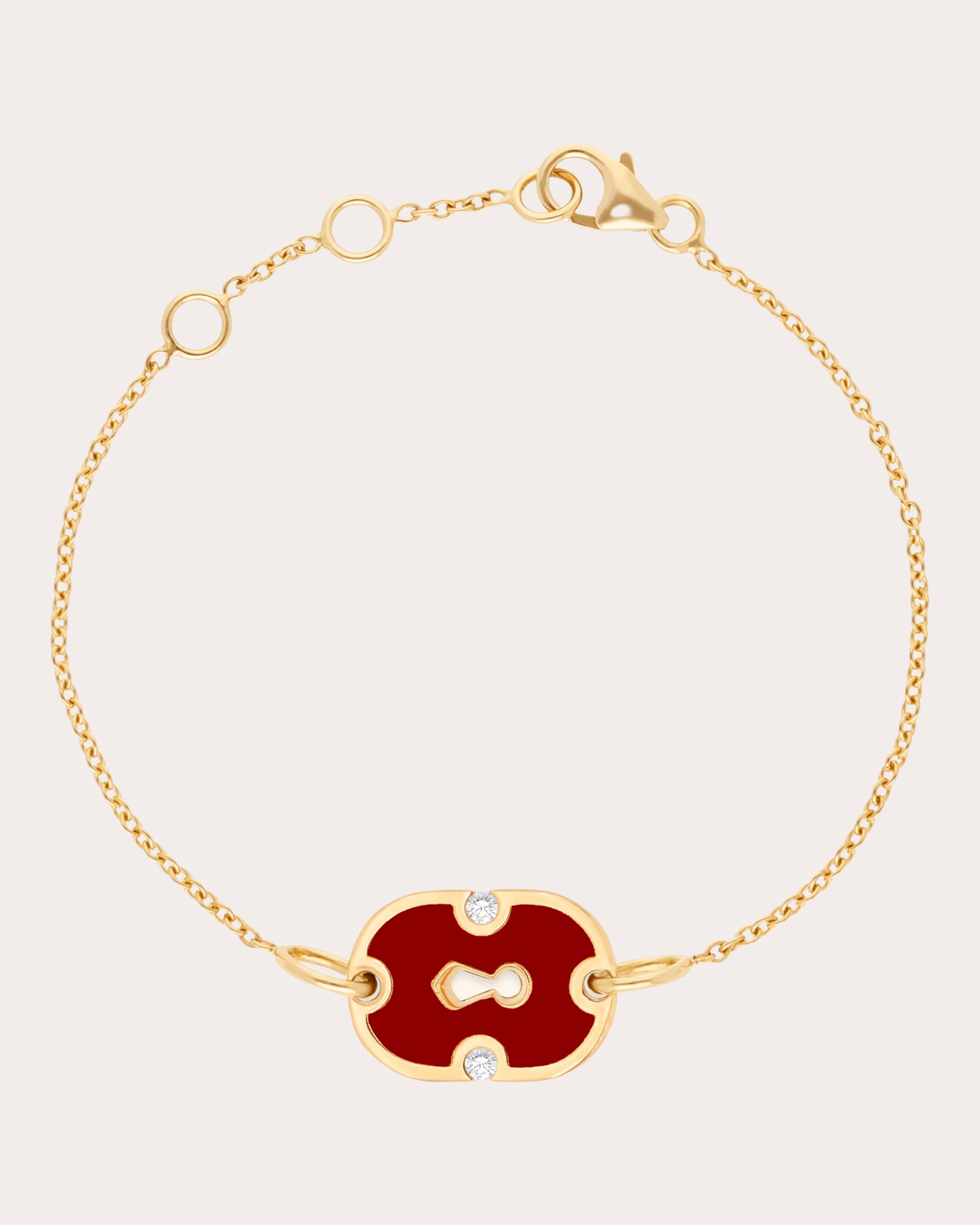 Red Ceramic & Diamond 18k Gold Unlock Bracelet