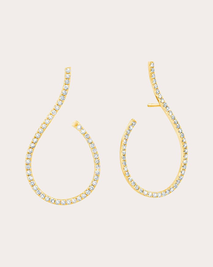 Diamond & 18k Gold Mega Swirl Earrings