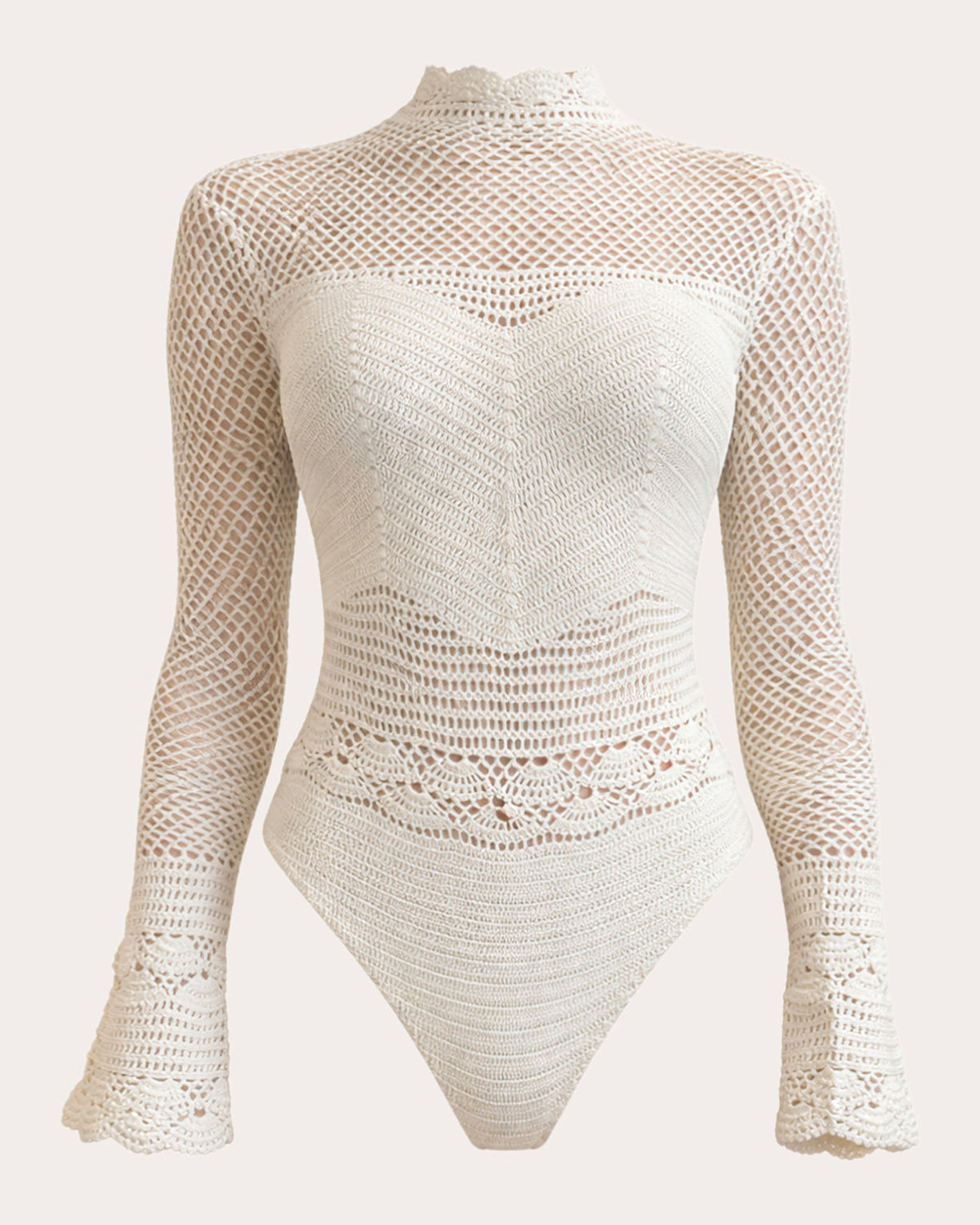Muna Crocheted Mock Neck Bodysuit