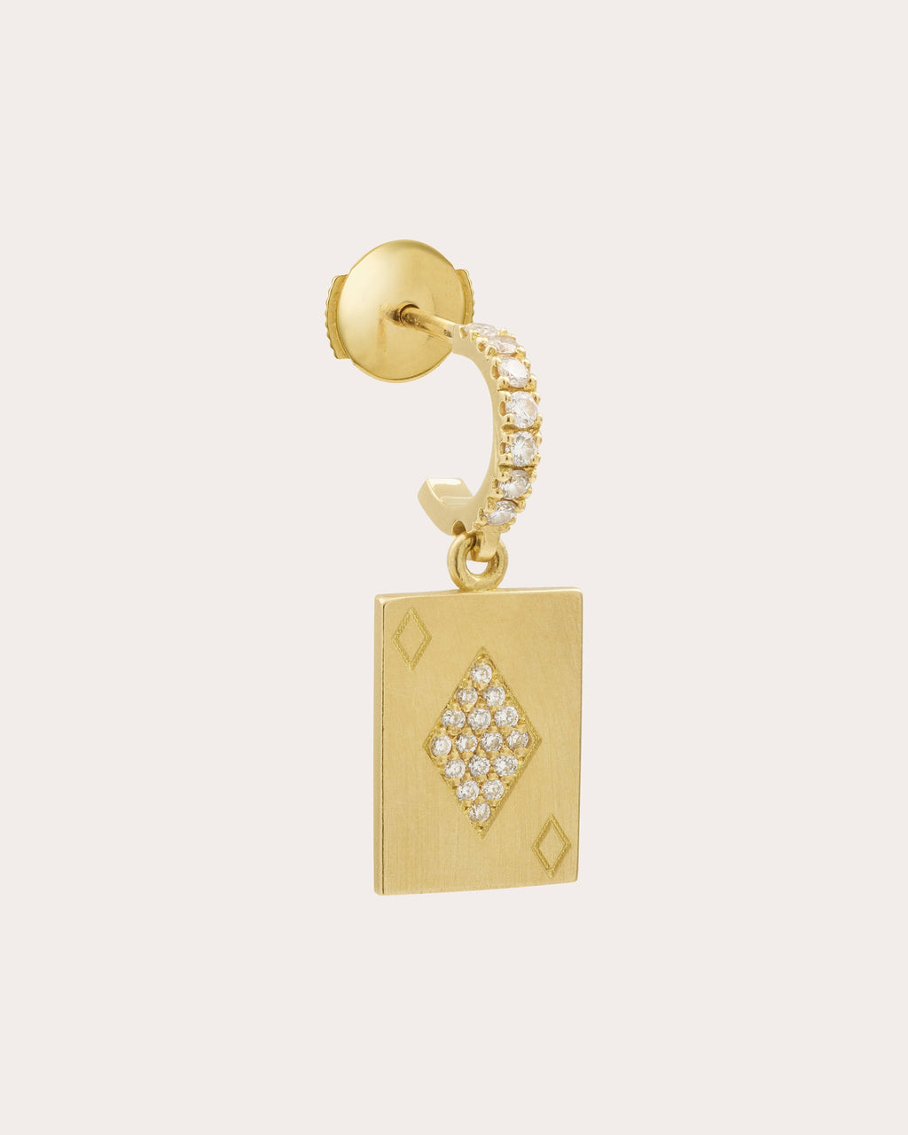 Diamond & 18k Gold Honneur Drop Earring