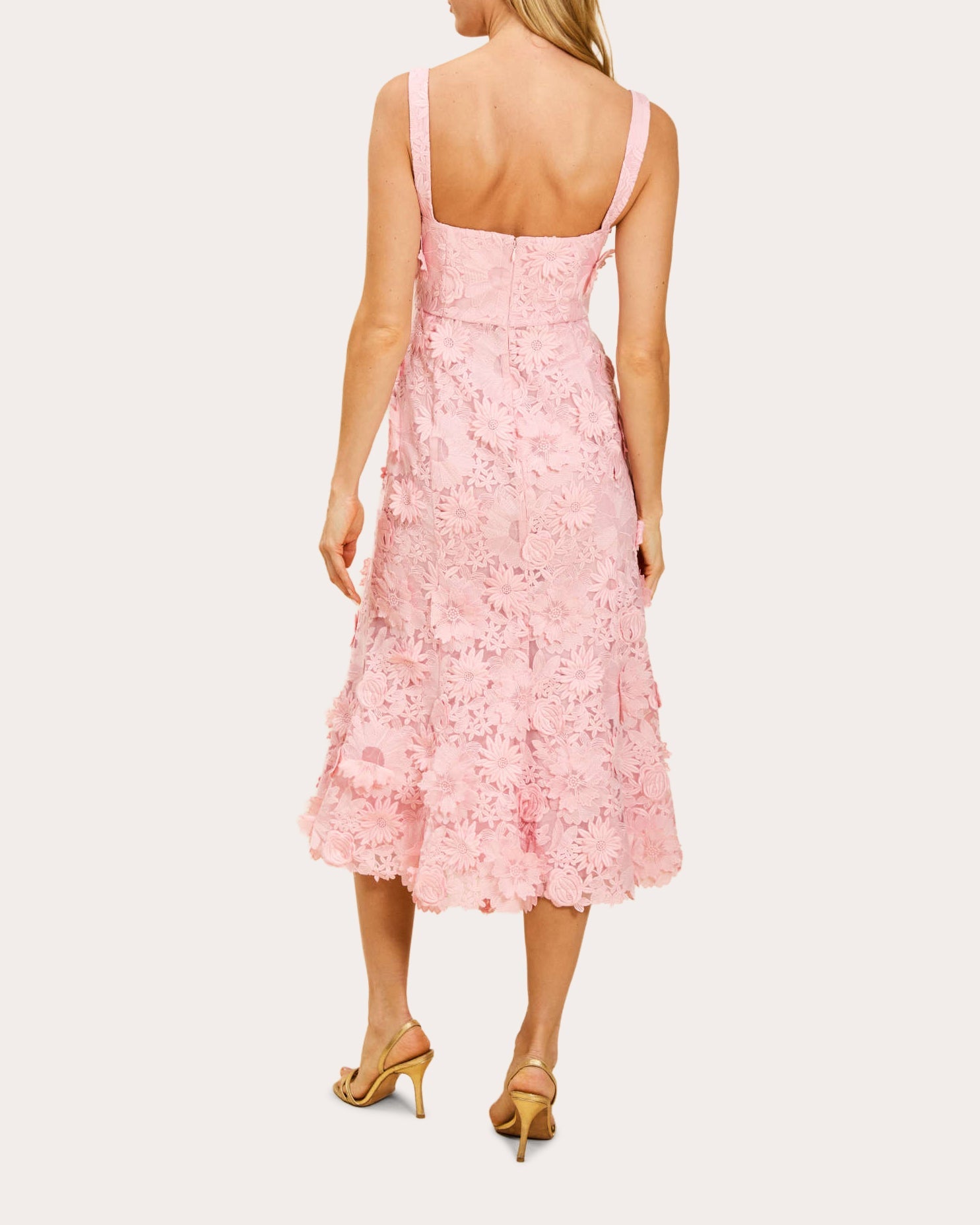 Manila Floral Lace Flared Midi Dress