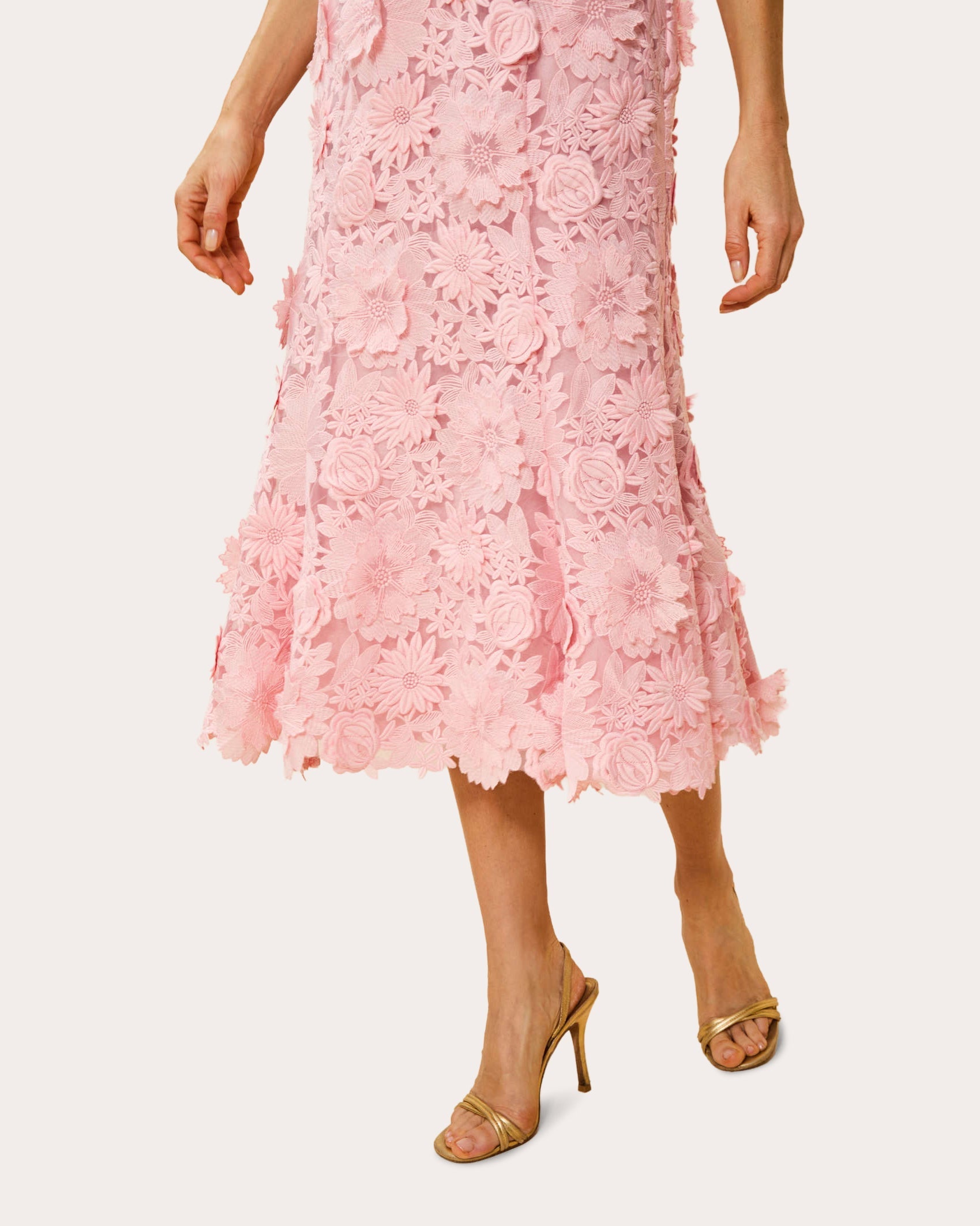 Manila Floral Lace Flared Midi Dress