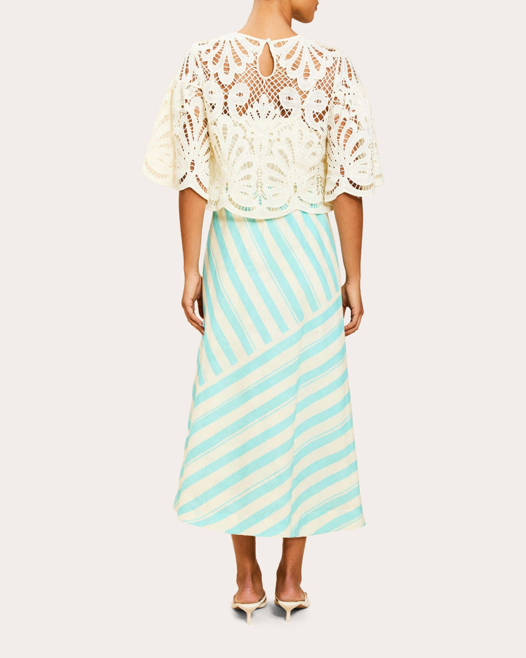 Santiago Reversible Cotton Bias-Cut Midi Skirt