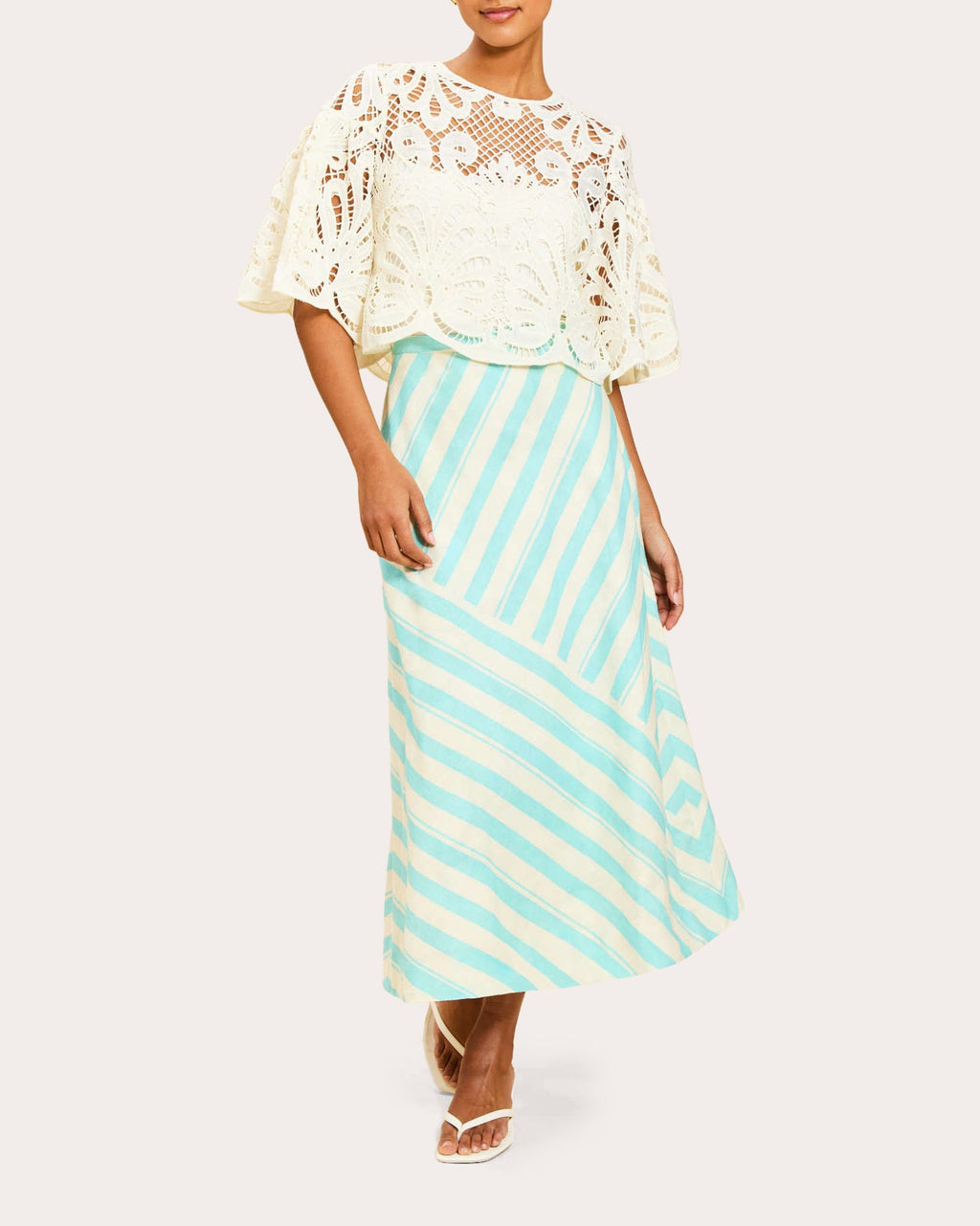 Santiago Reversible Cotton Bias-Cut Midi Skirt