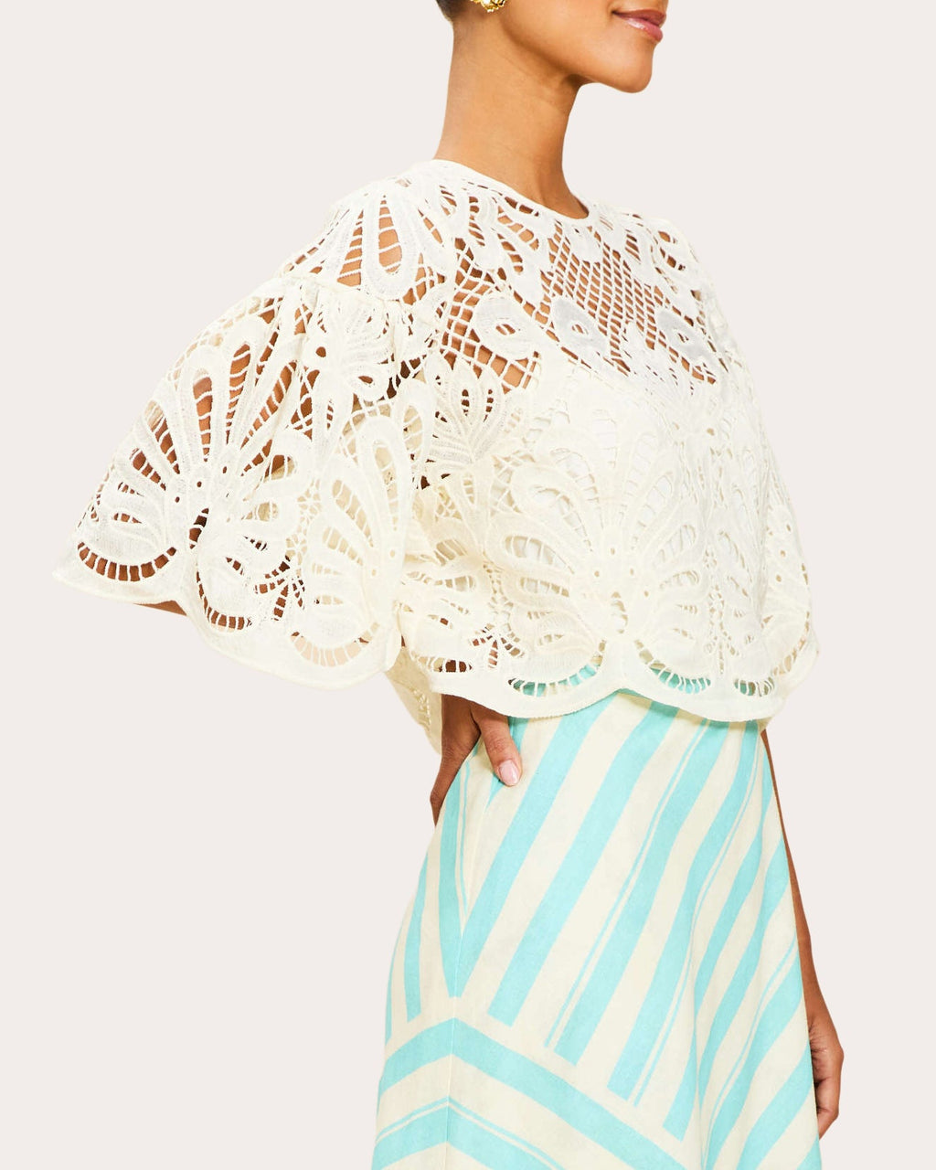 Marianna Scalloped Lace Crop Top