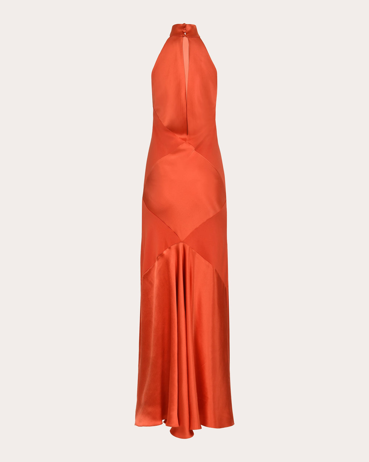 Marigold Silk Bias Halter Gown