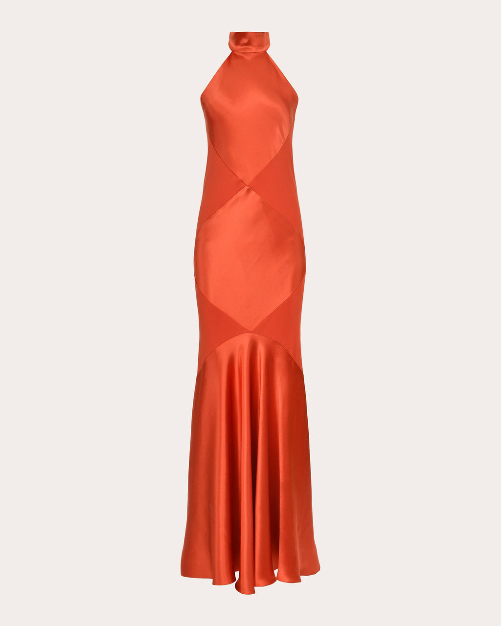 Marigold Silk Bias Halter Gown