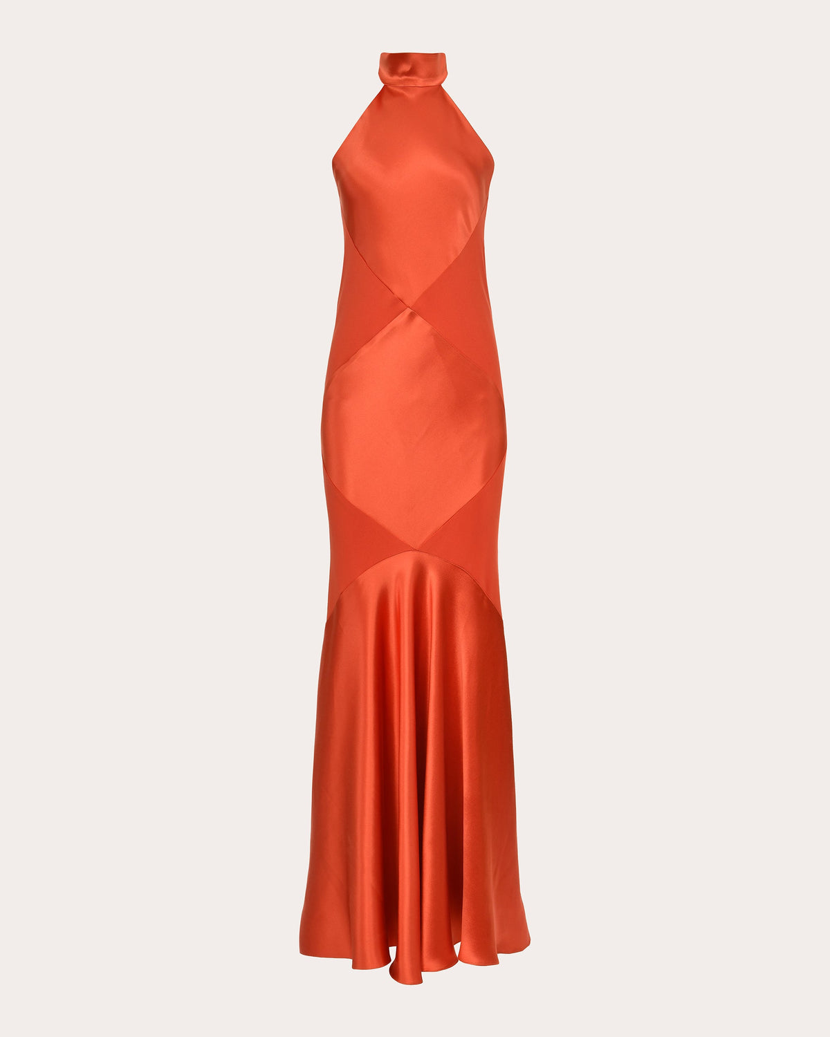 Marigold Silk Bias Halter Gown