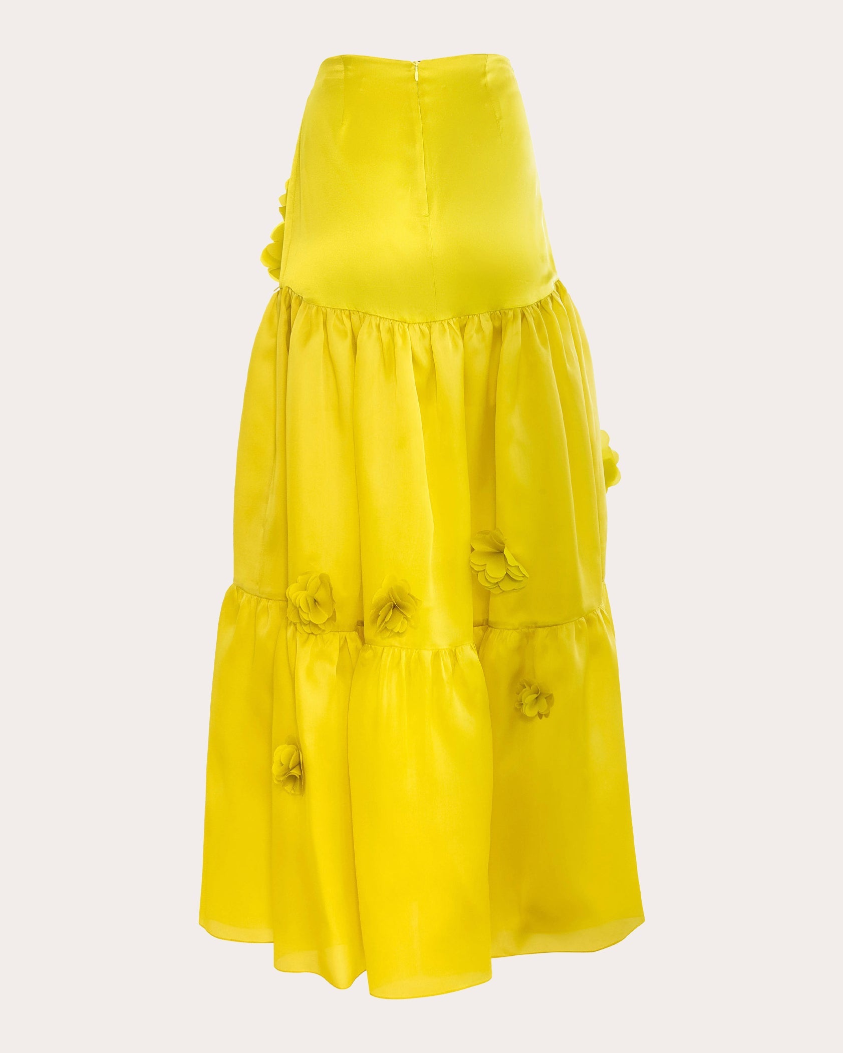 Marigold Tiered Silk Maxi Skirt