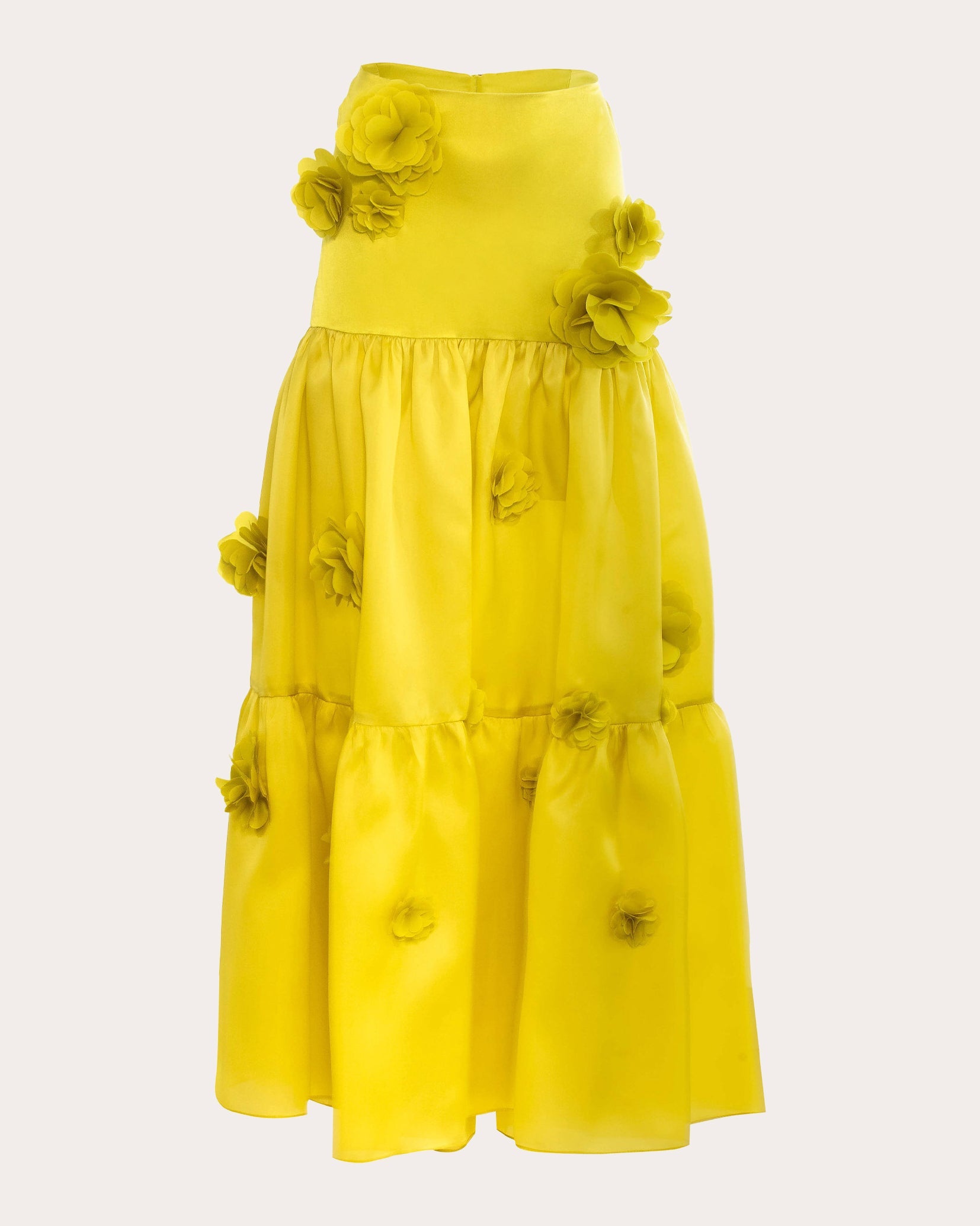 Marigold Tiered Silk Maxi Skirt