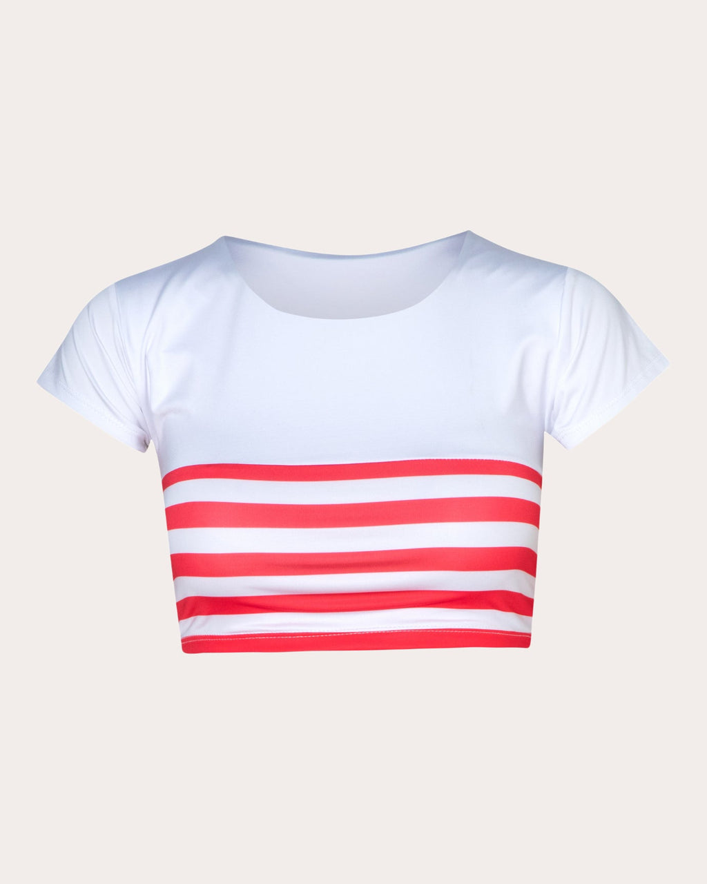 Mathilde Stripe Short-Sleeve Bikini Top