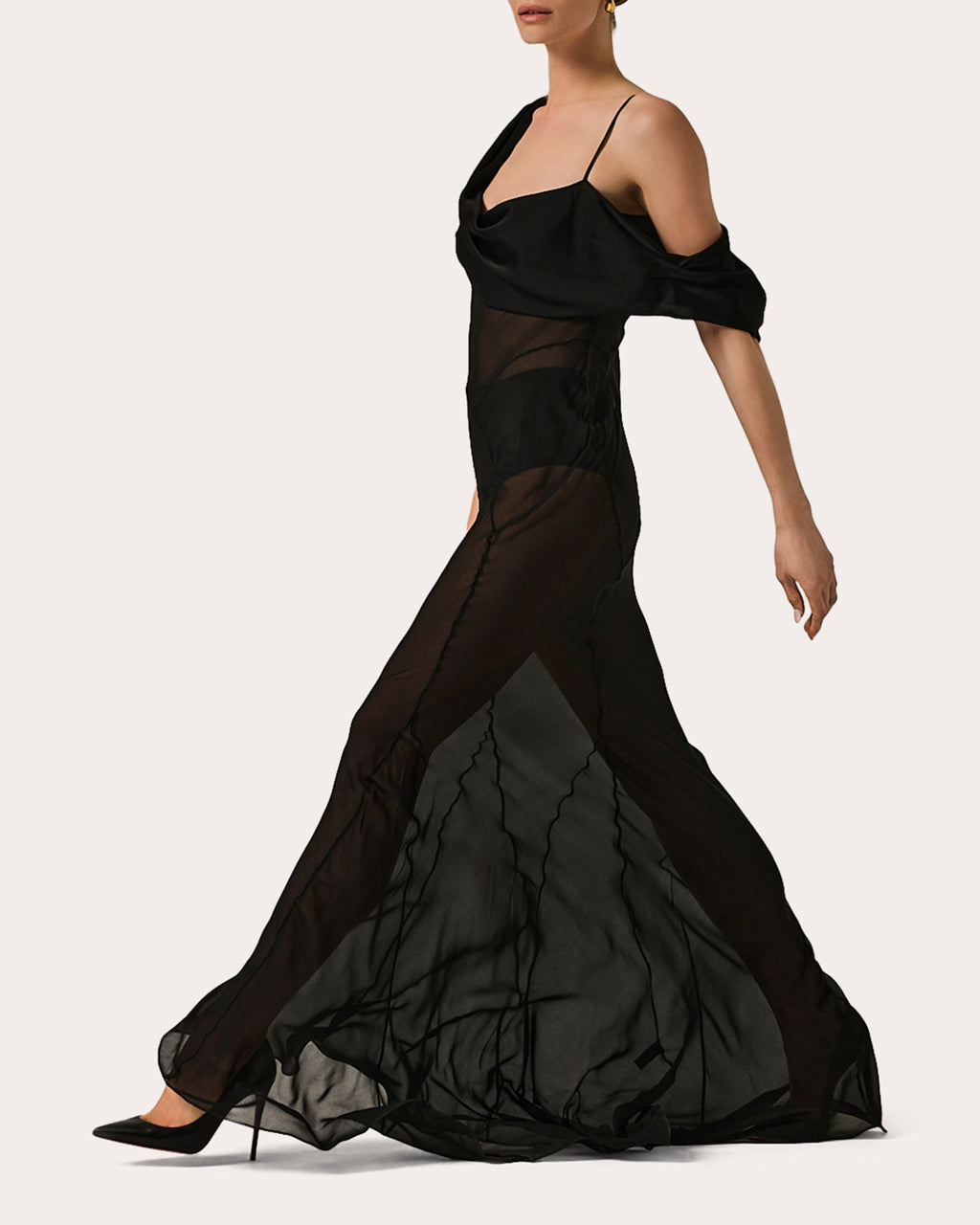 Maxim Draped Silk-Chiffon Maxi Dress