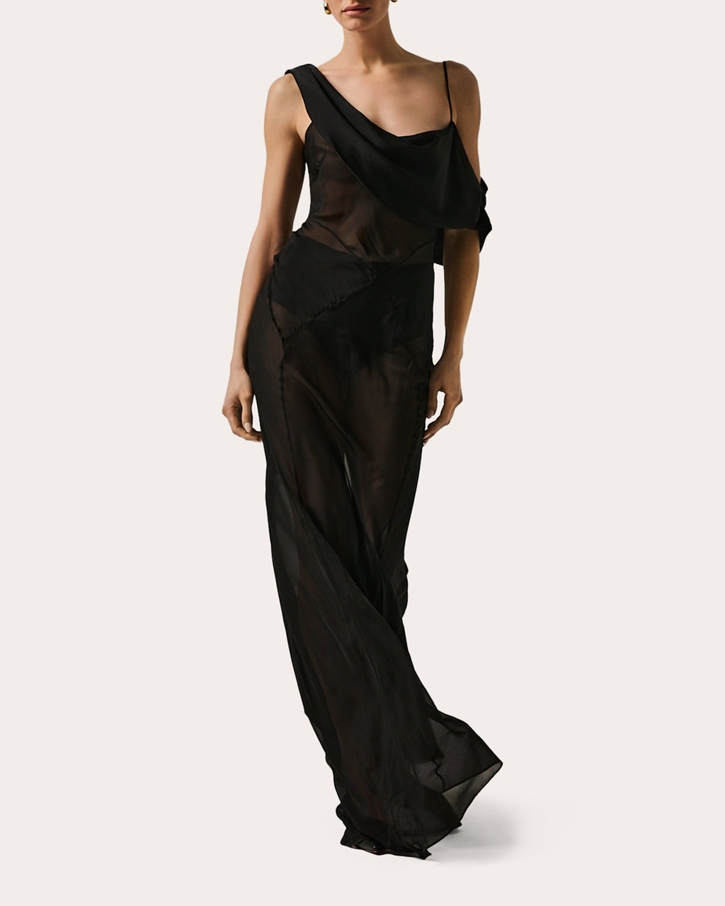 Maxim Draped Silk-Chiffon Maxi Dress