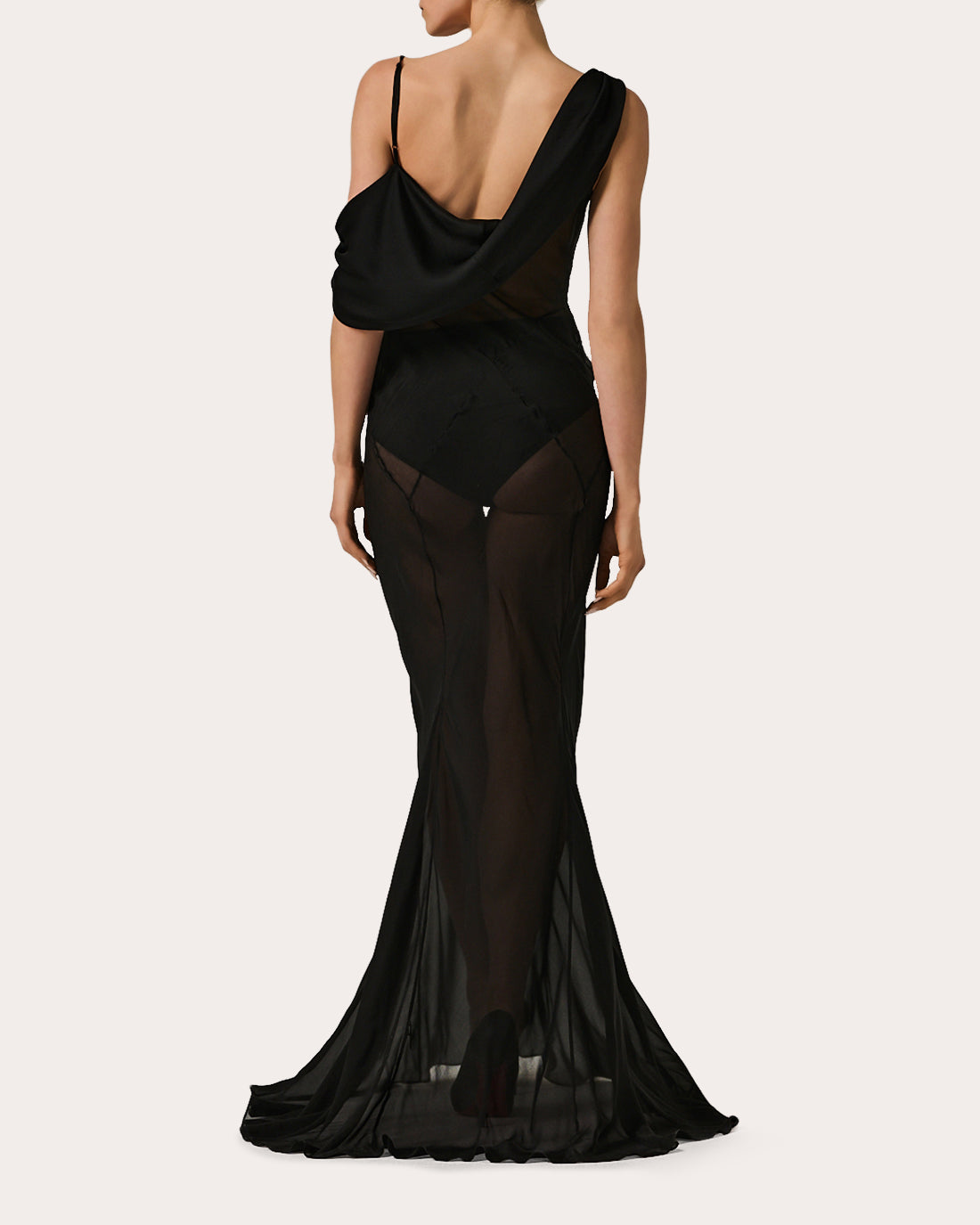Maxim Draped Silk-Chiffon Maxi Dress
