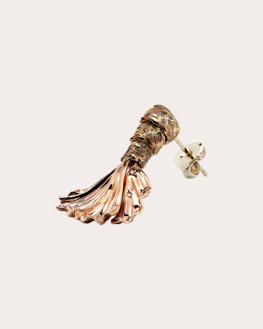Diamond & 18k Gold Two-Tone Mermaid Splash Drop Earring