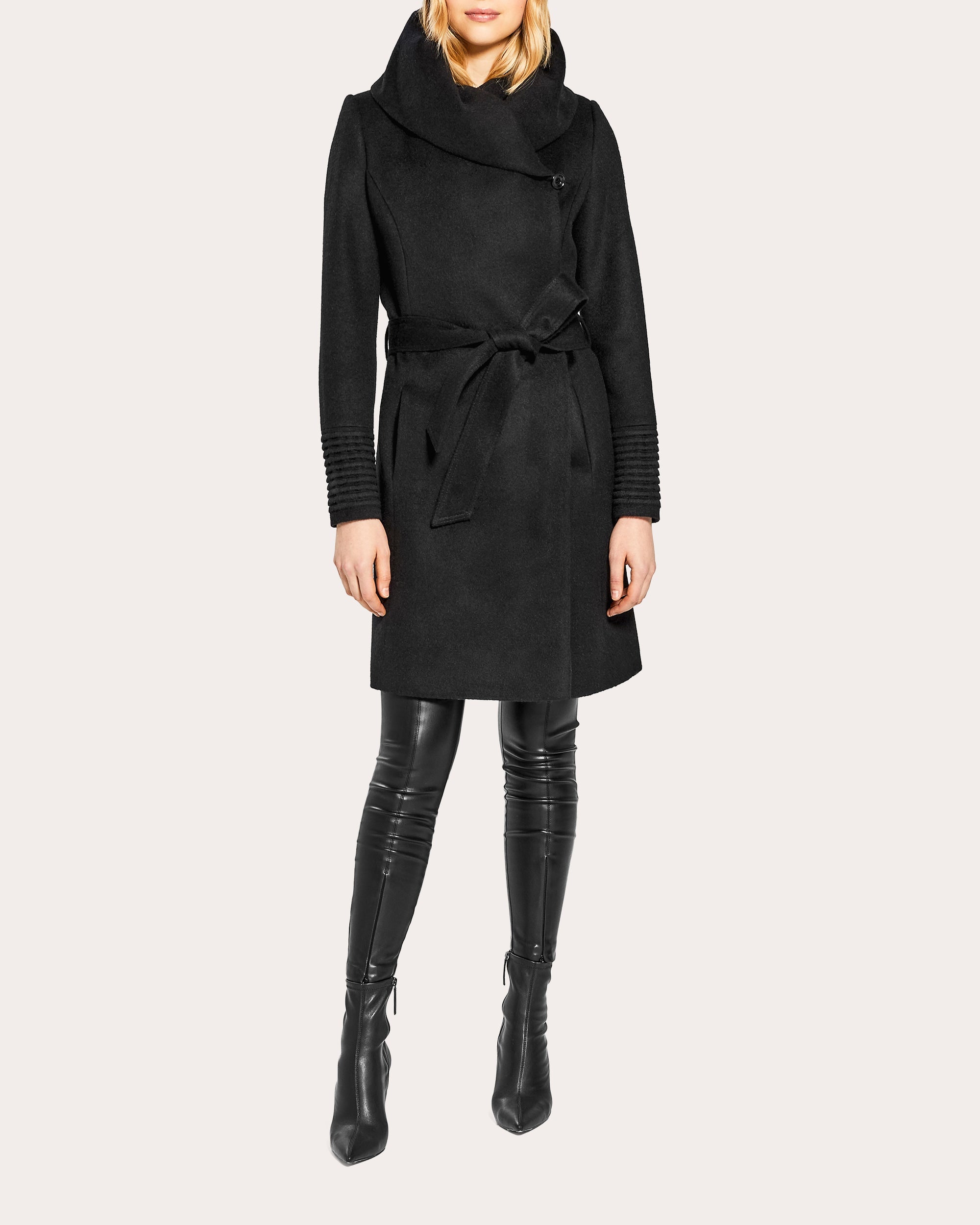 Hooded Midi Wrap Coat