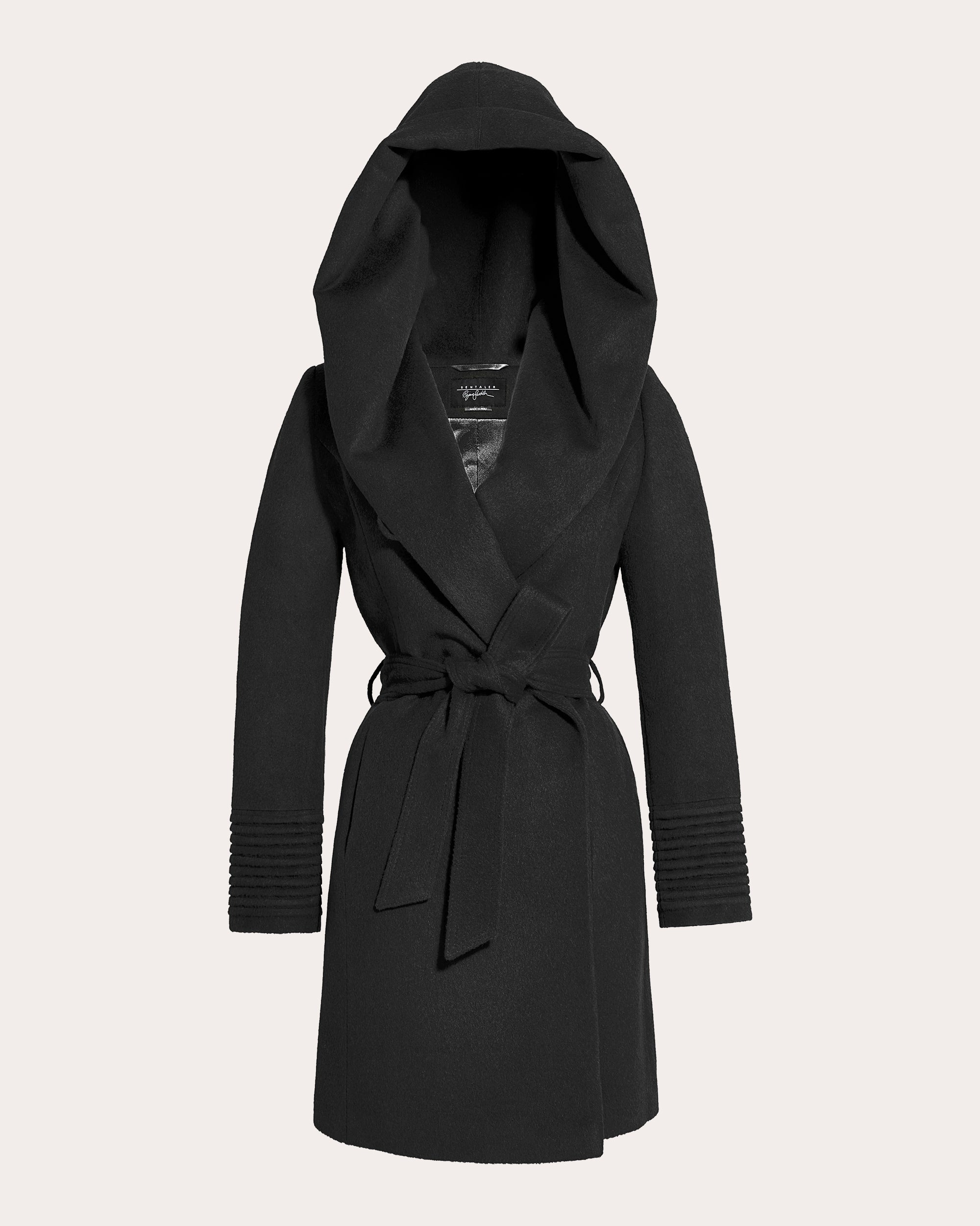 Hooded Midi Wrap Coat