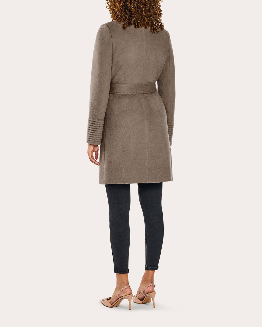 Notched-Collar Midi Wrap Coat