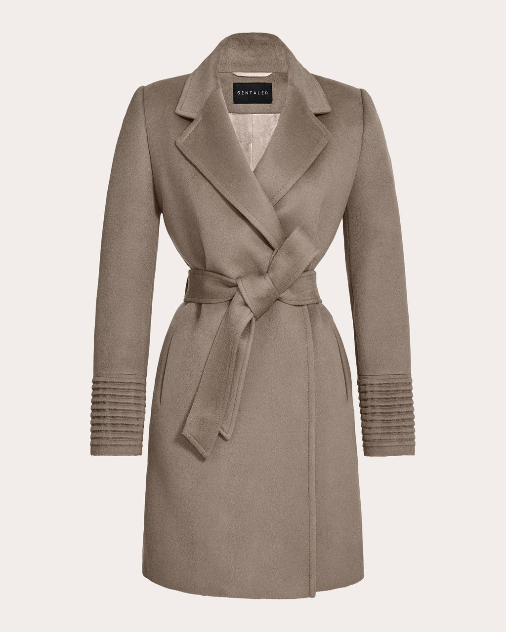 Notched-Collar Midi Wrap Coat