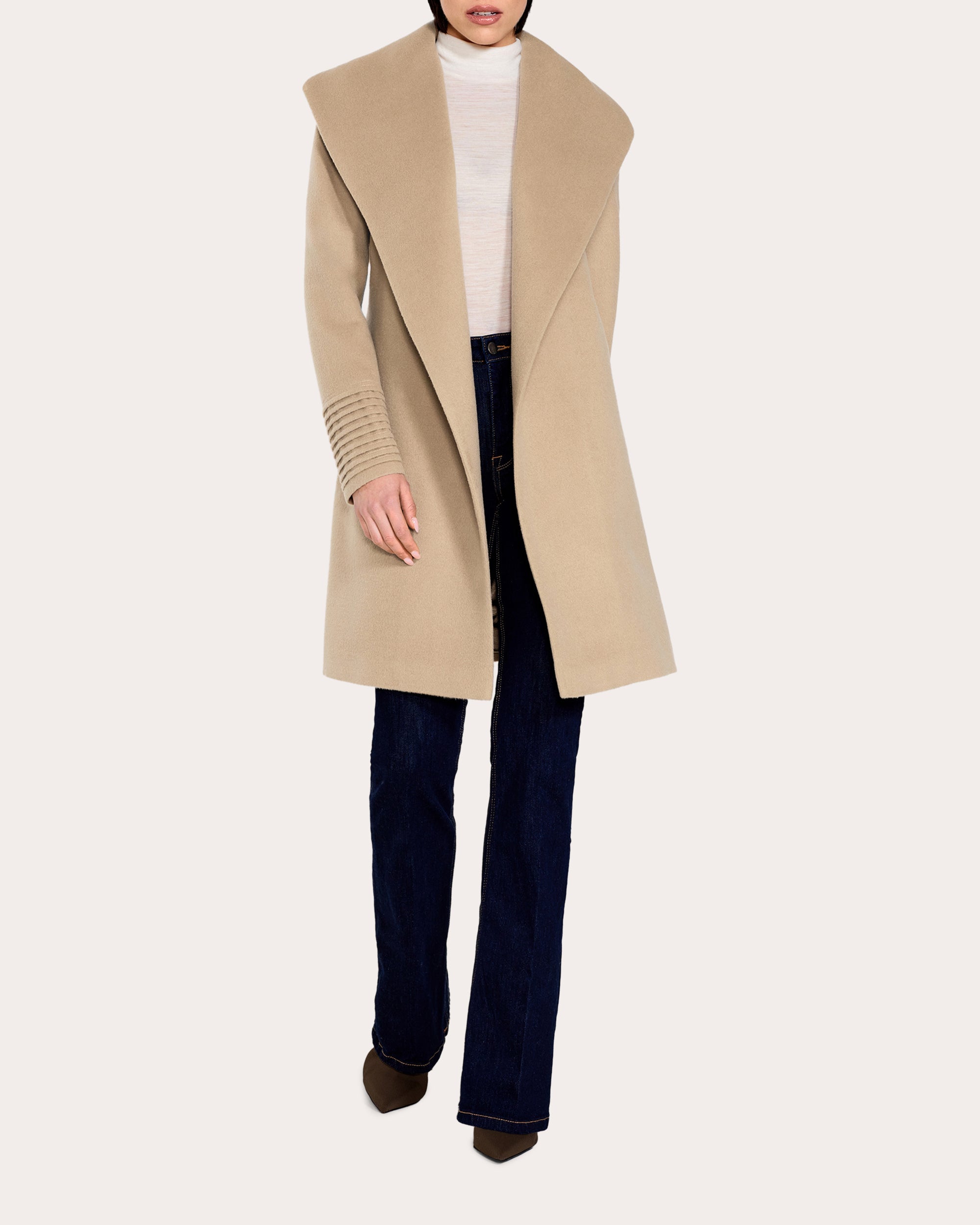 Baby Alpaca Shawl Collar Wrap Coat