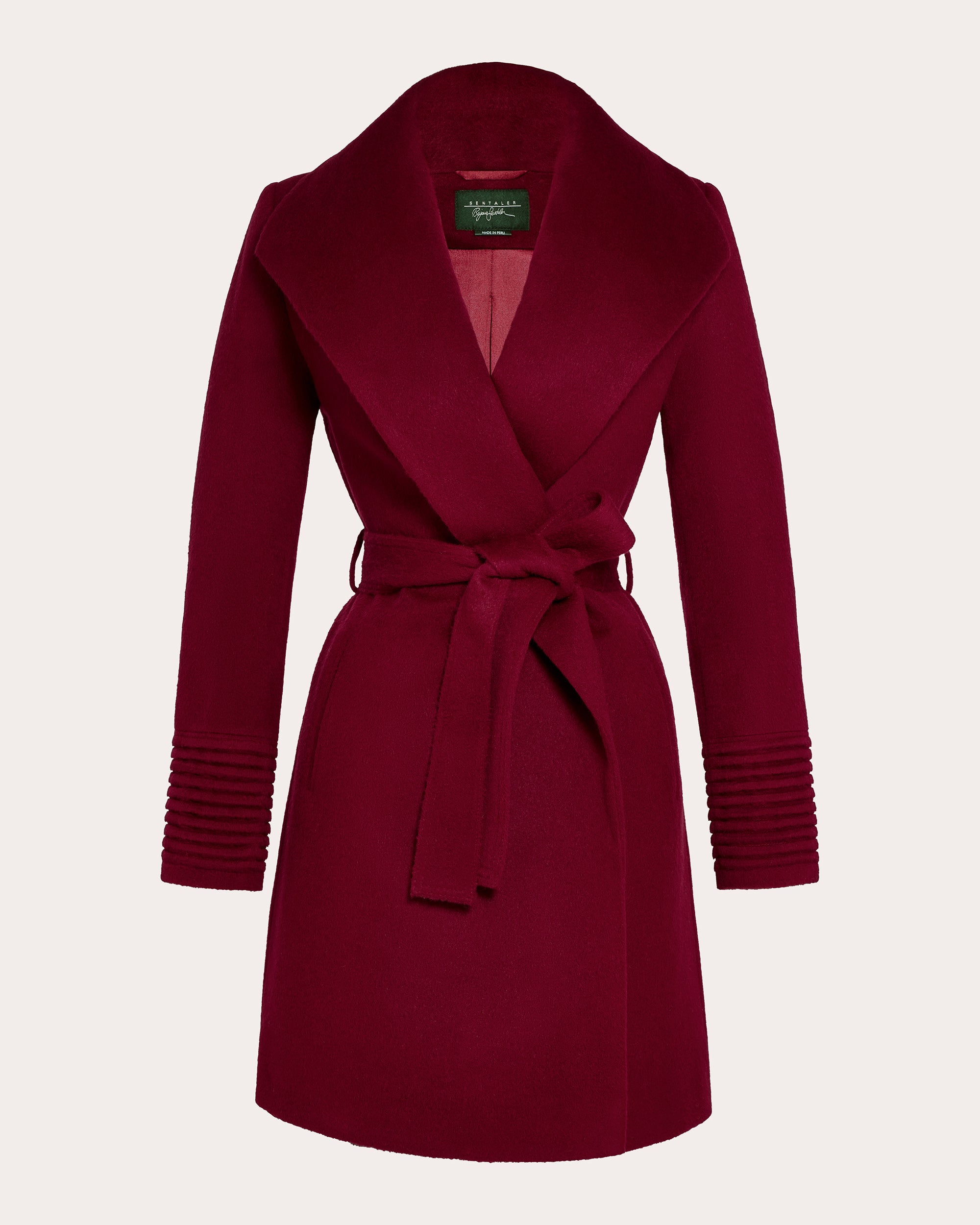 Baby Alpaca Shawl Collar Wrap Coat