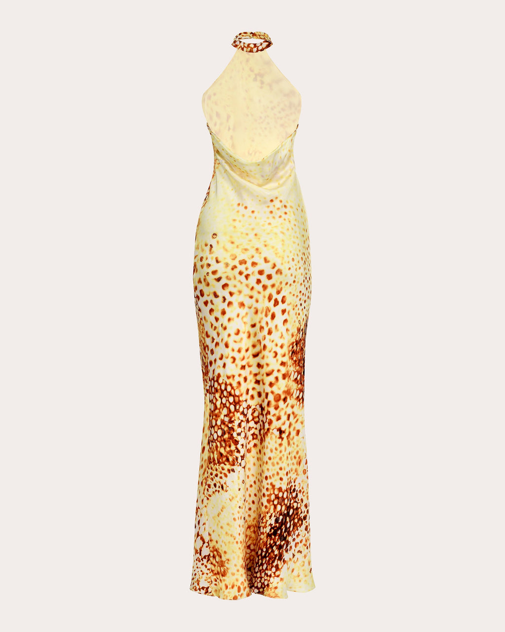 Mikaela Printed Silk Halter Maxi Dress